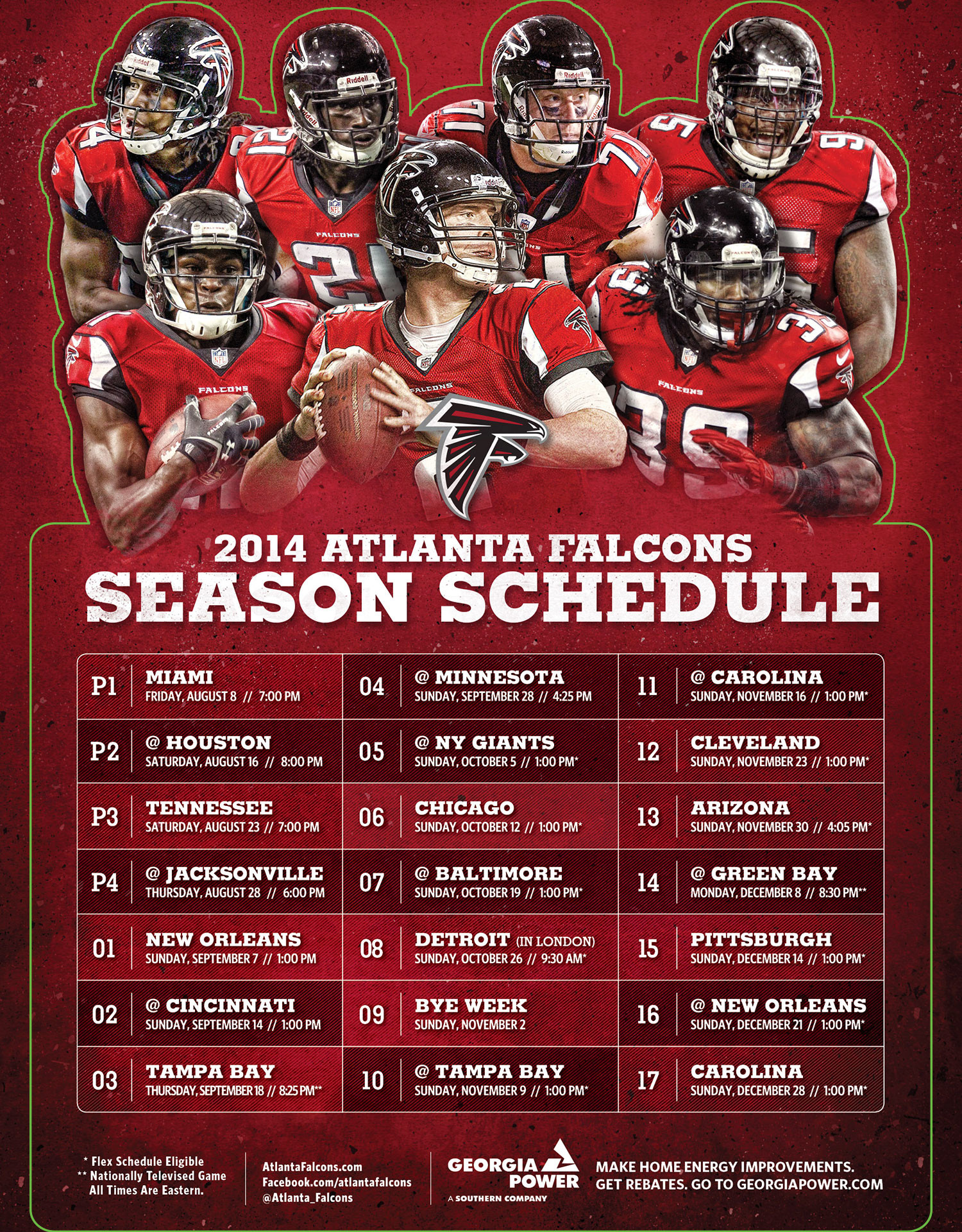 1500x1920 2014 Atlanta Falcons Magnet Schedule