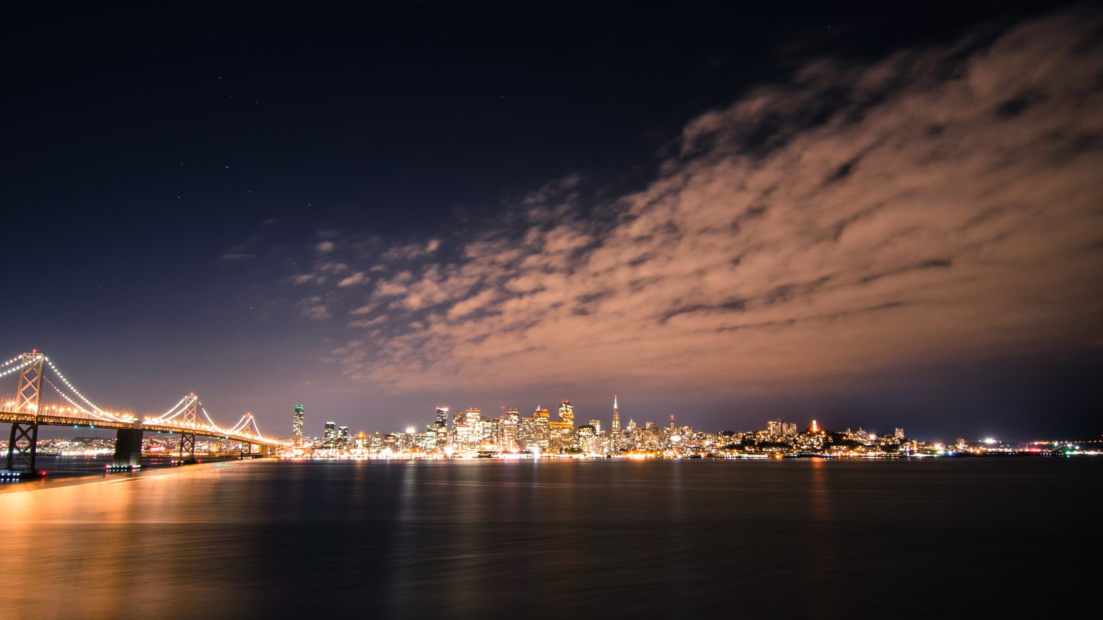 3840x2160 San Francisco Skyline by Night HD Wallpapers 4K Wallpapers 