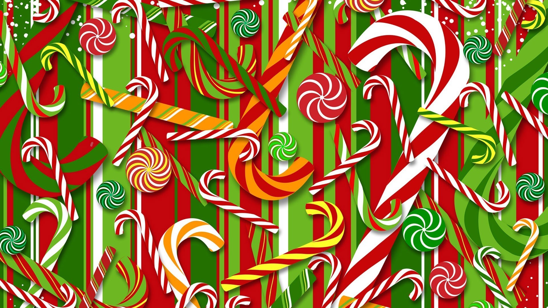1920x1080 Christmas Candy Cane Wallpaper