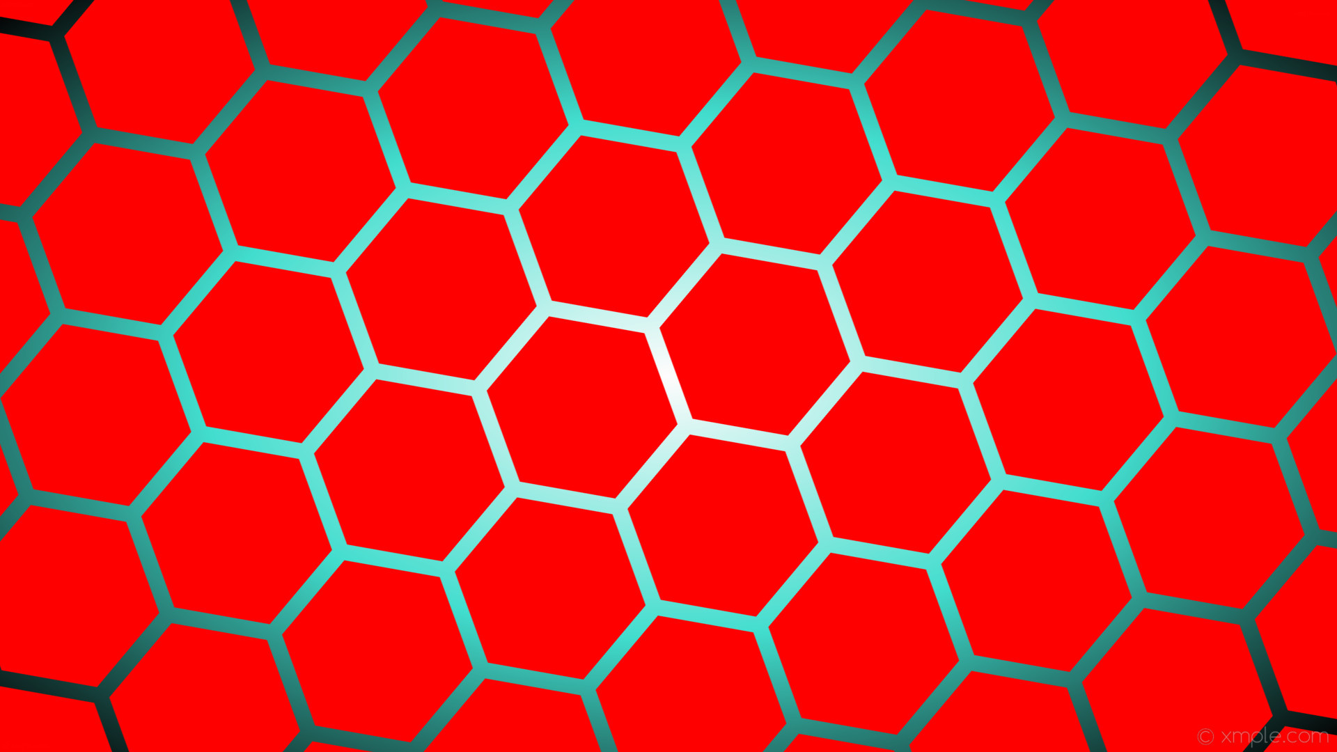 1920x1080 wallpaper black blue red hexagon glow white gradient turquoise #ff0000  #ffffff #40e0d0 diagonal