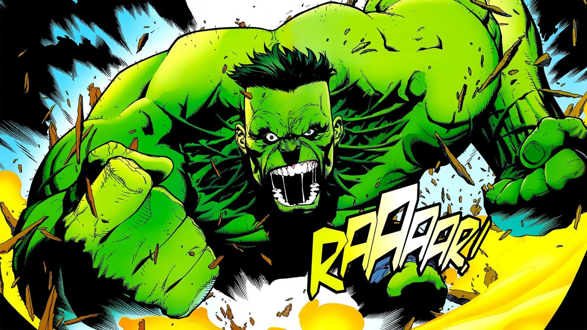2048x1152 Preview wallpaper marvel comics, hulk, art 