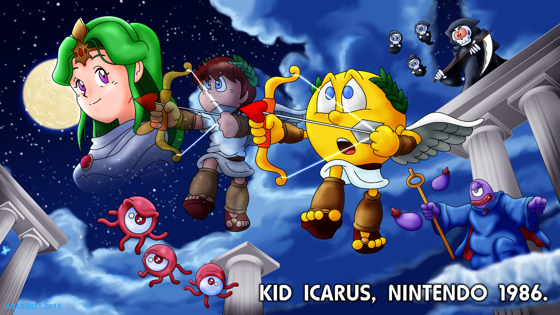 1920x1080 ... Pacman Fanfic - Kid Icarus 1986. by Atariboy2600