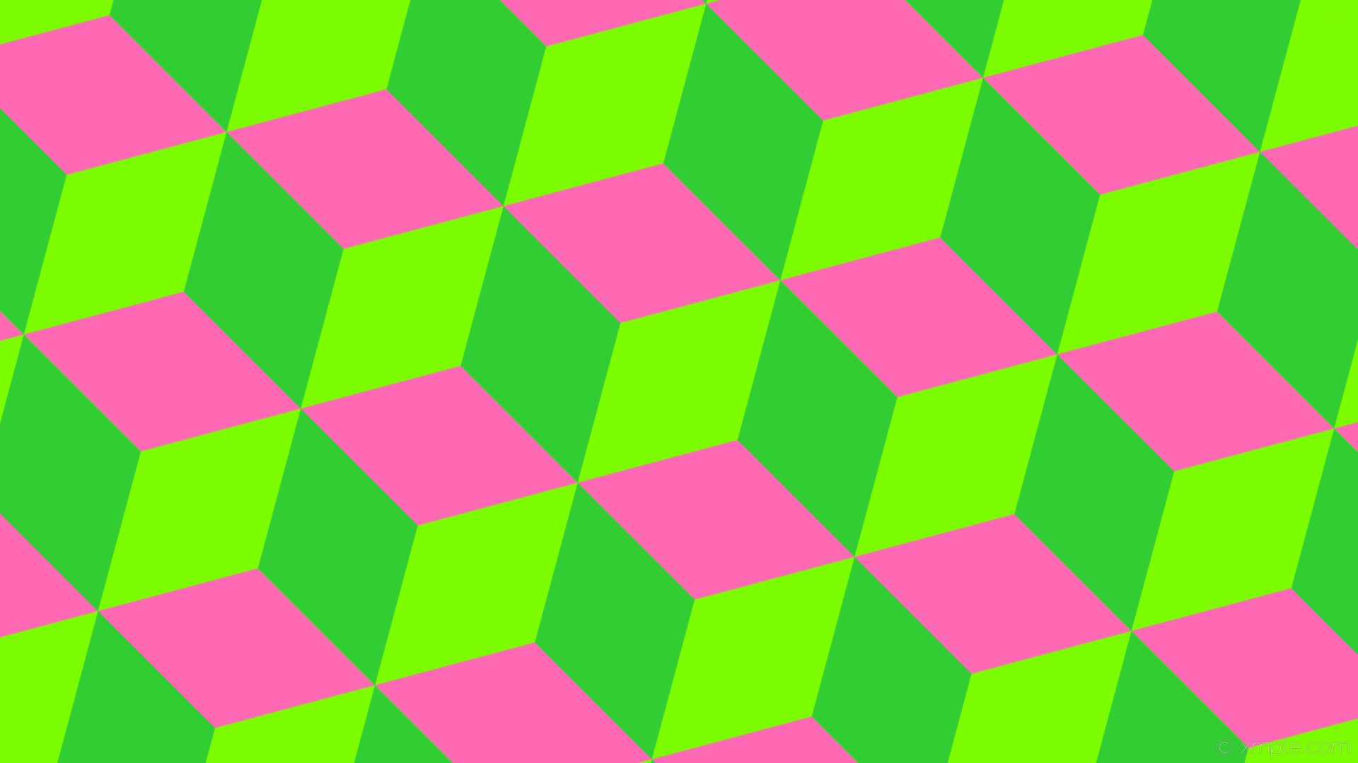 1920x1080 wallpaper 3d cubes green pink lawn green hot pink lime green #7cfc00  #ff69b4 #