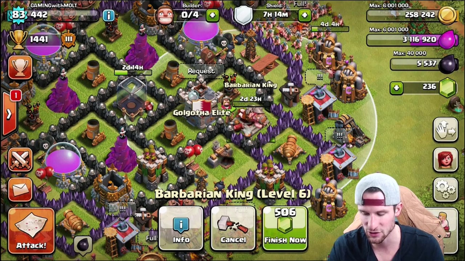 1920x1080 CLASH OF CLANS :: UPGRADING BARBARIAN KING :: MAXING TH8