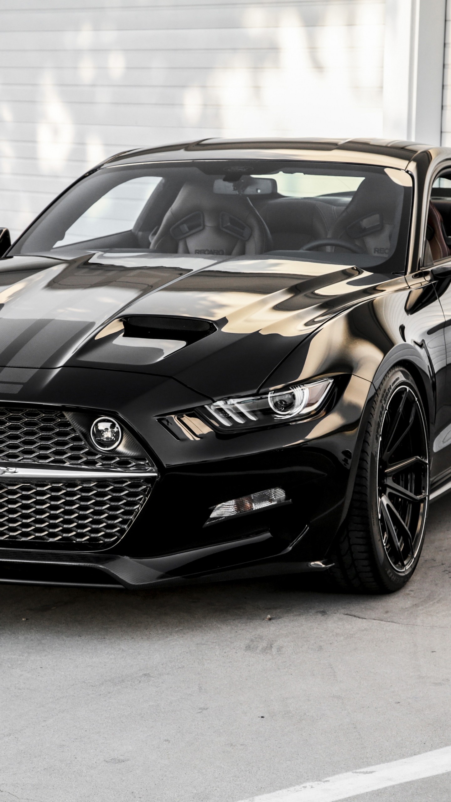 1440x2560 Preview wallpaper ford, mustang, black 