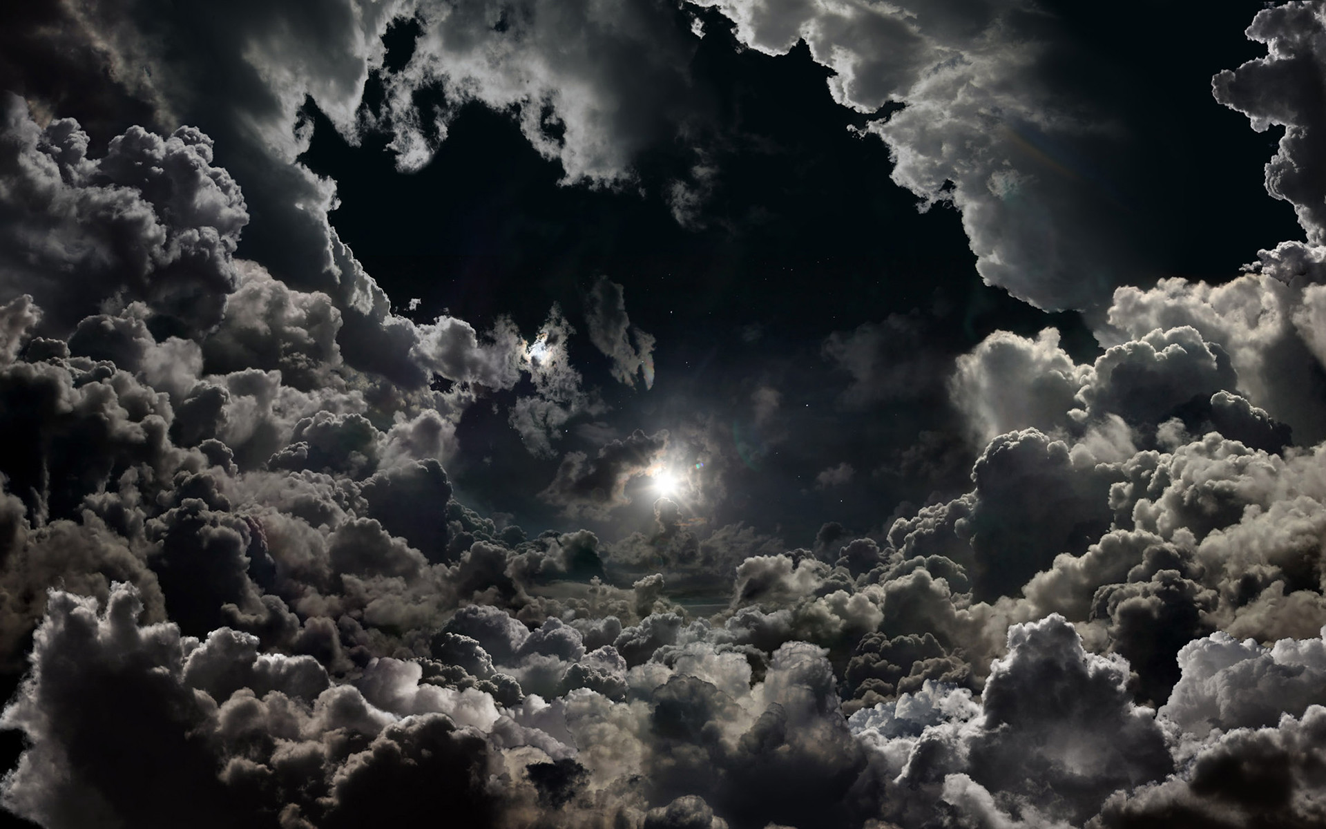 1920x1200 Moonlight moon night nature landscape clouds stars sky g wallpaper .