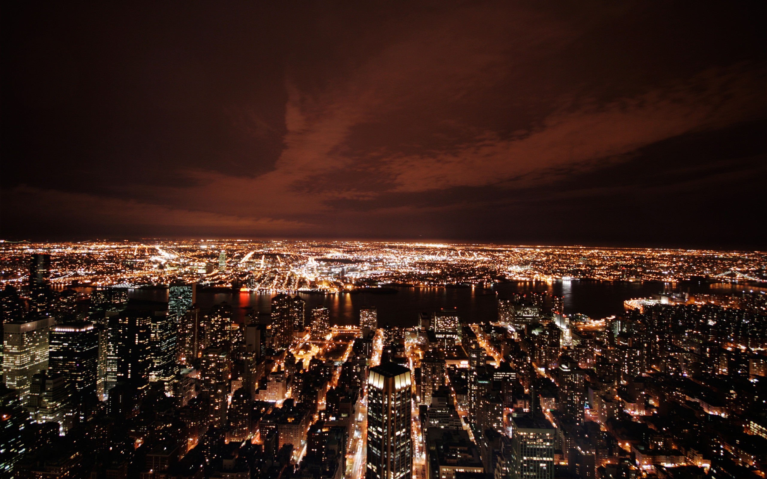 2560x1600 New York at night Wallpaper United States World