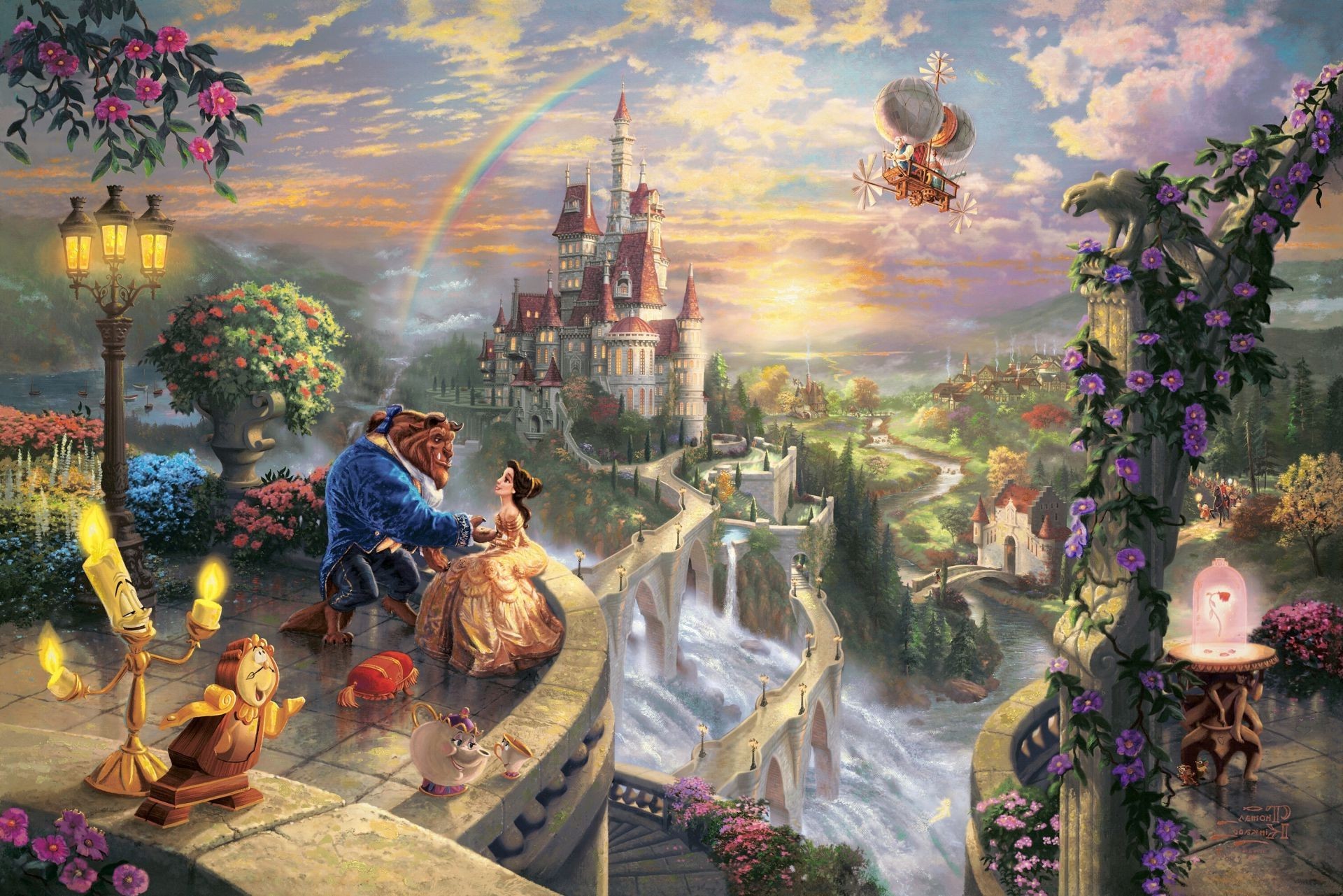 1920x1281 Thomas kinkade the disney dreams collection beauty and the .