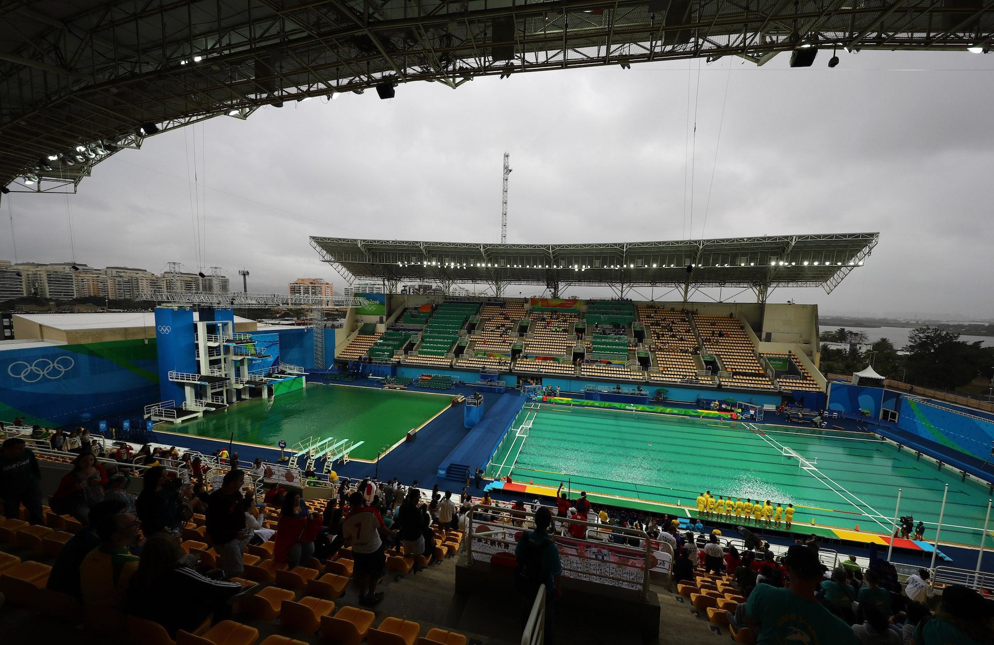 2048x1329 The Olympic diving pool is still green despite health warnings. “