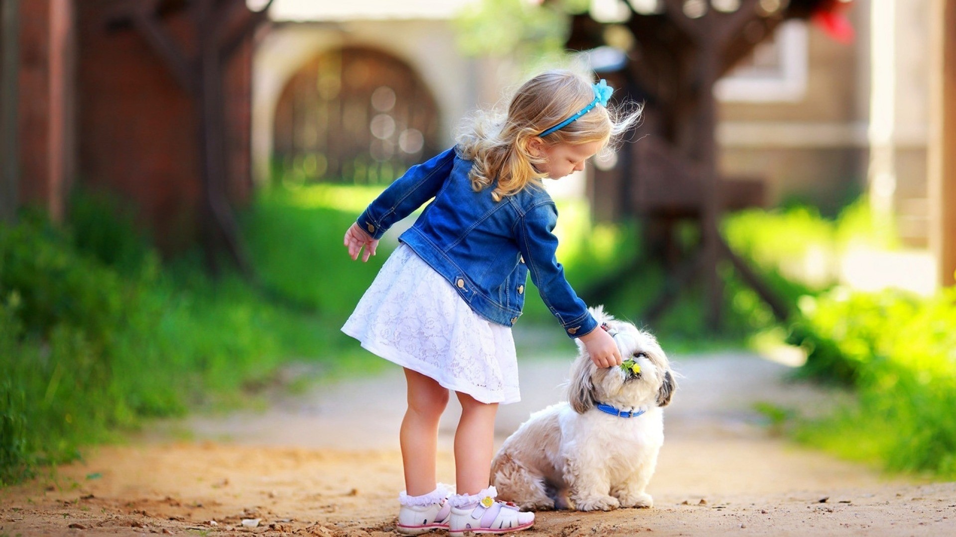 1920x1080 Baby Girl Friendship With Dog | 1920 x 1080 ...