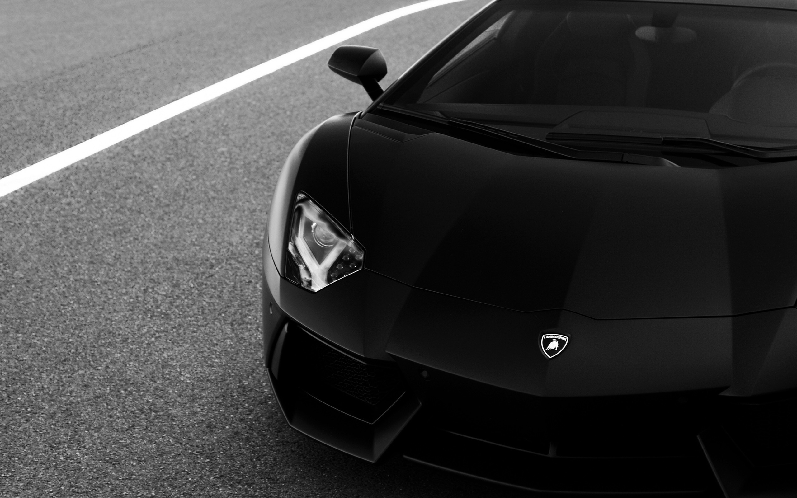2560x1600 Lamborghini Aventador Black and White. ‹