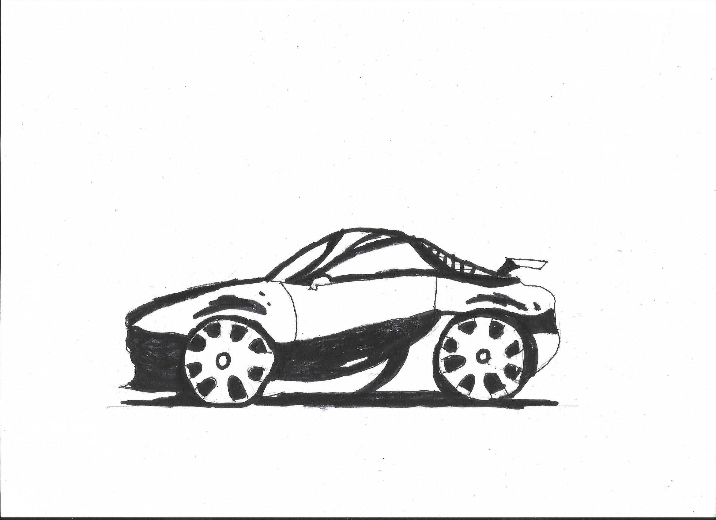 2338x1700 Black And White Car Drawings 2 Cool Wallpaper