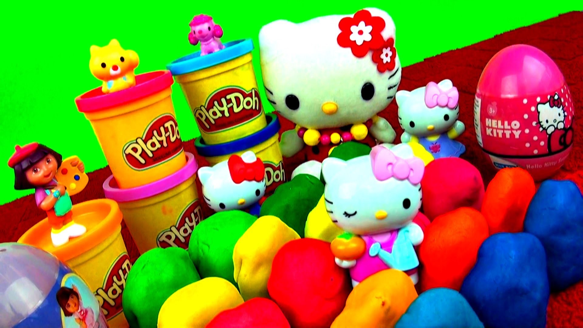 1920x1080 20 Surprise Play Doh Eggs Hello Kitty Spiderman LPS My Little Pony Angry  Birds Peppa Pig Dora Cars - YouTube