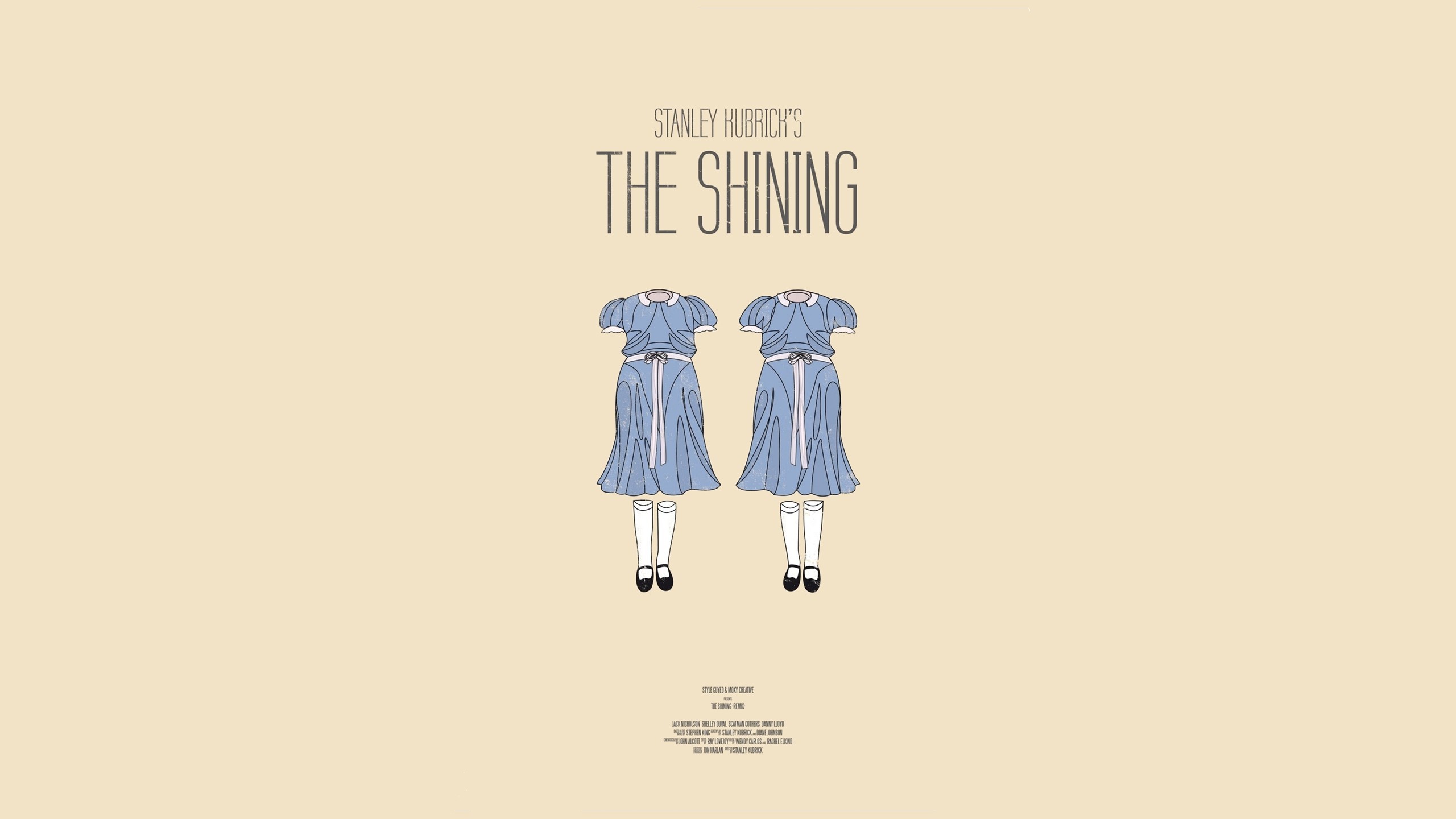 2560x1440 movies, Movie Poster, Minimalism, Stanley Kubrick, The Shining, Blue Dress,  Simple Background Wallpapers HD / Desktop and Mobile Backgrounds