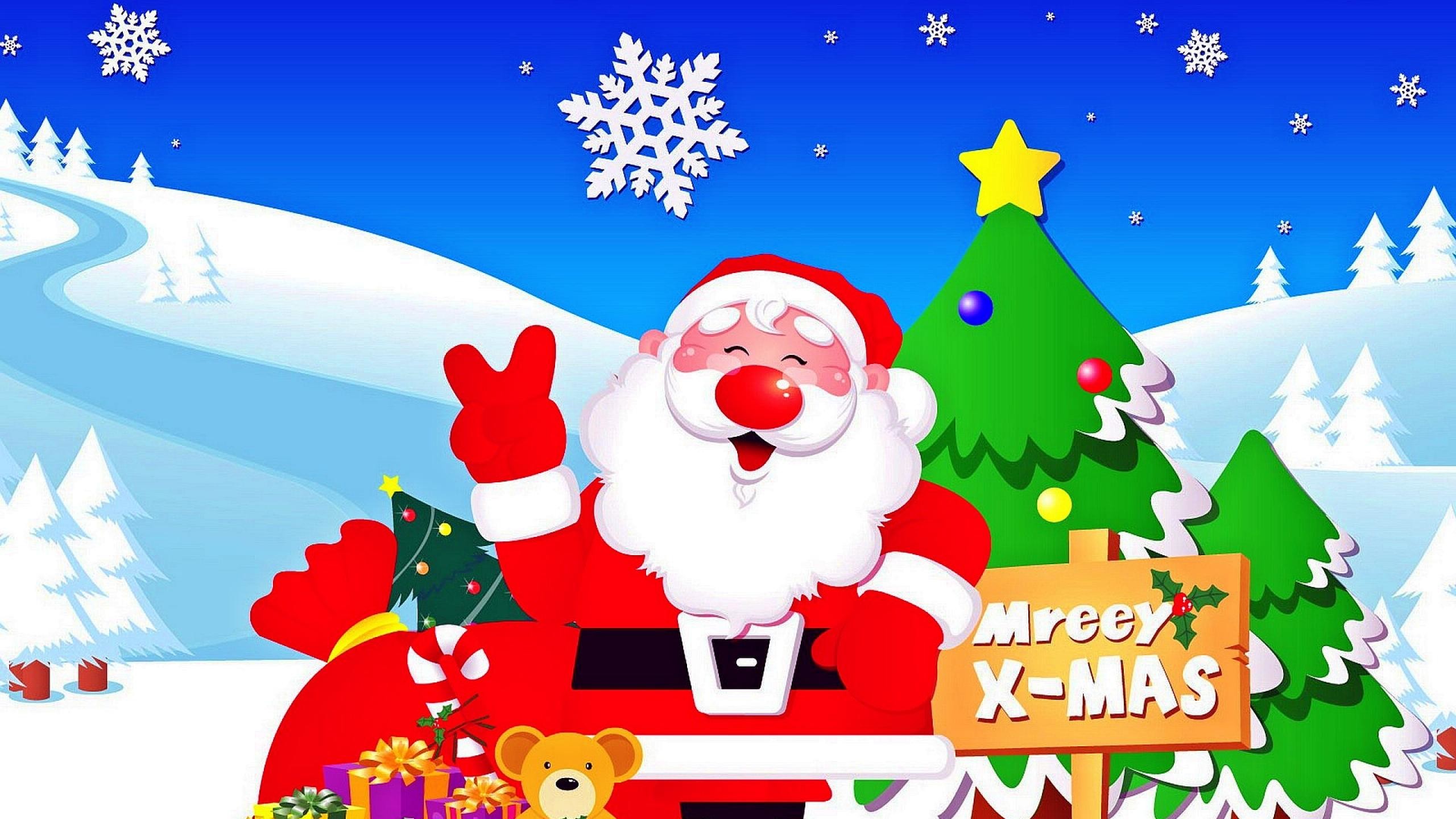 2560x1440 Cute Merry Christmas background Full HD 1080p Wallpapers | PIXHOME ...