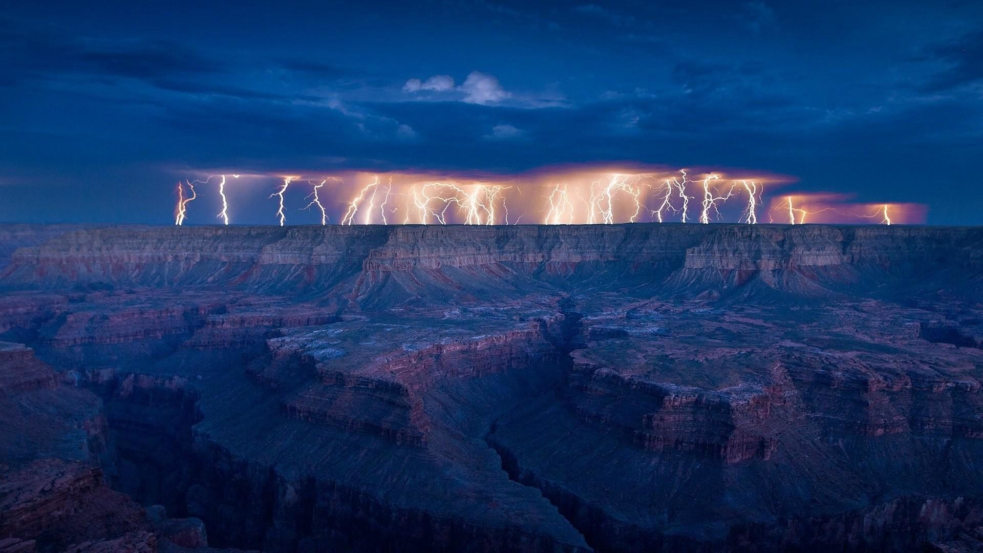 1920x1080 wallpaper.wiki-Lightning-storm-over-the-Grand-Canyon-