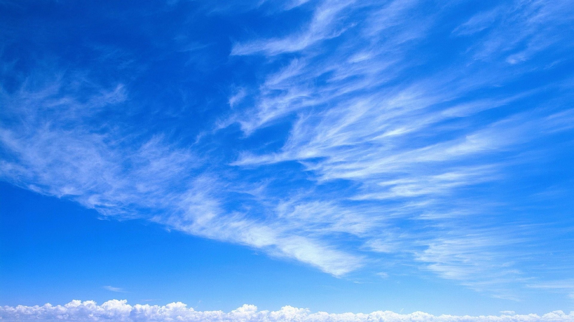 1920x1080  Wallpaper sky, blue, white, clouds, tenderness