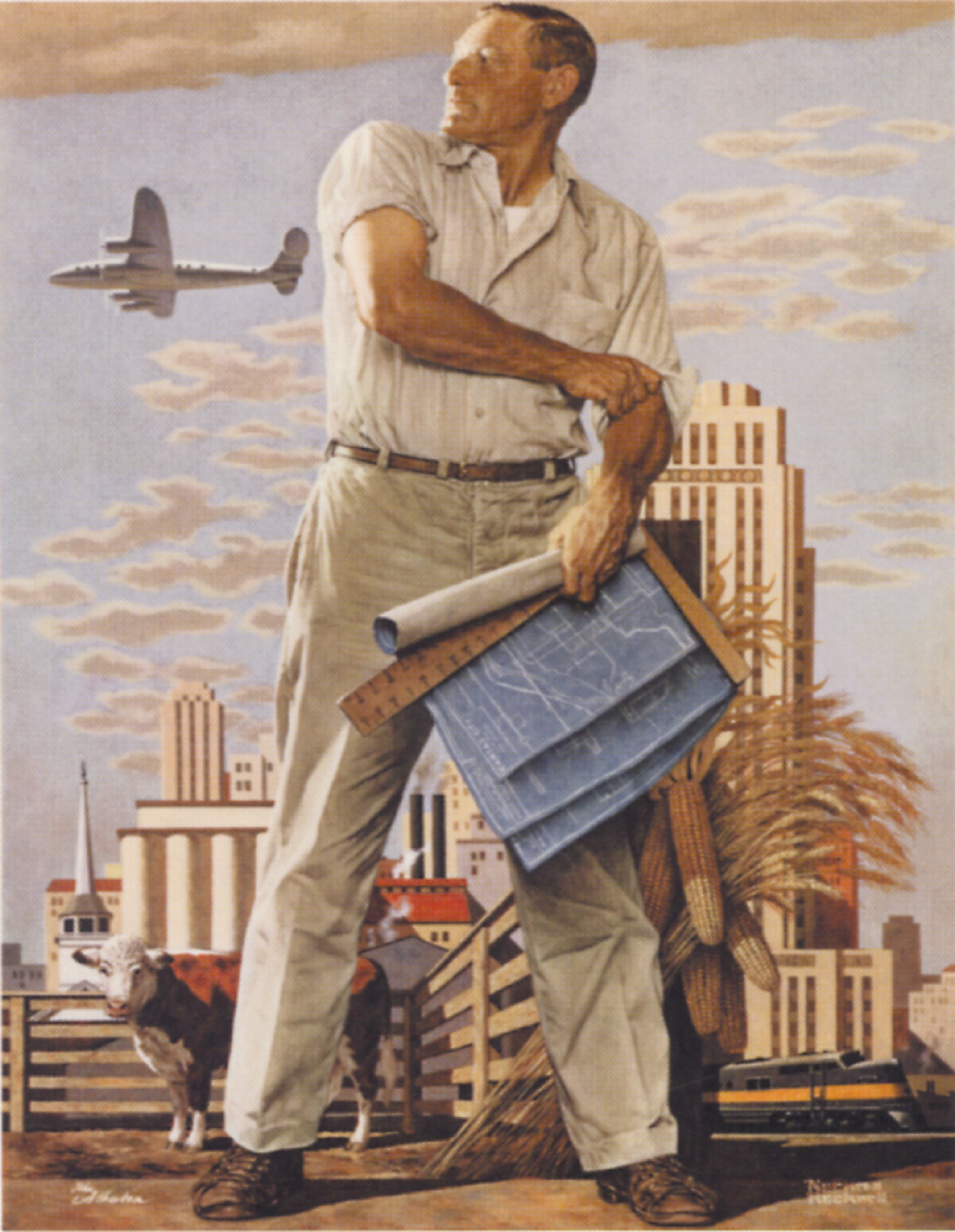 2081x2685 Norman Rockwell - "Kansas City Spirit". This painting, a gift to Joyce
