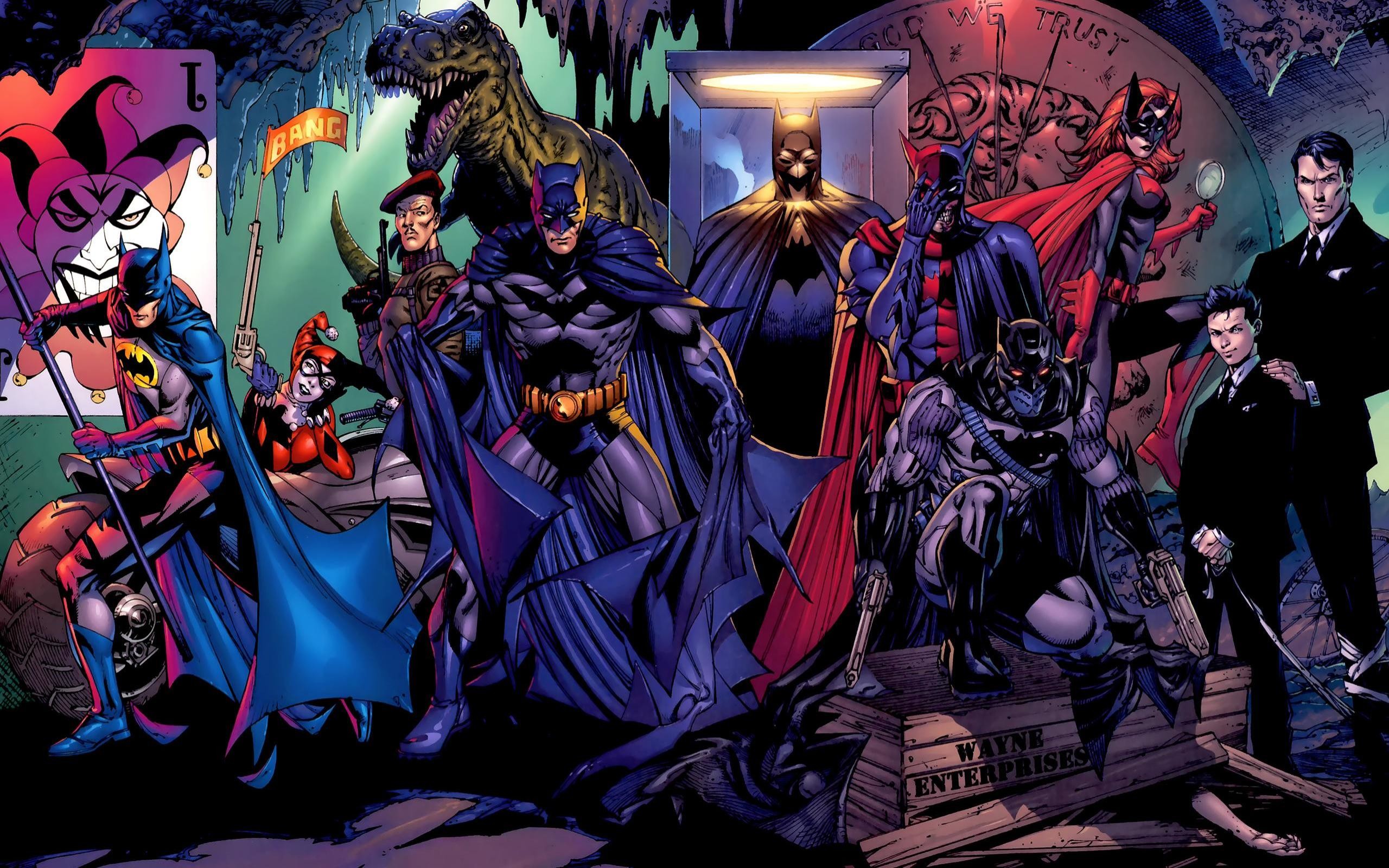 2560x1600 Comics - Batman: Battle for the Cowl Batman Harley Quinn Wallpaper