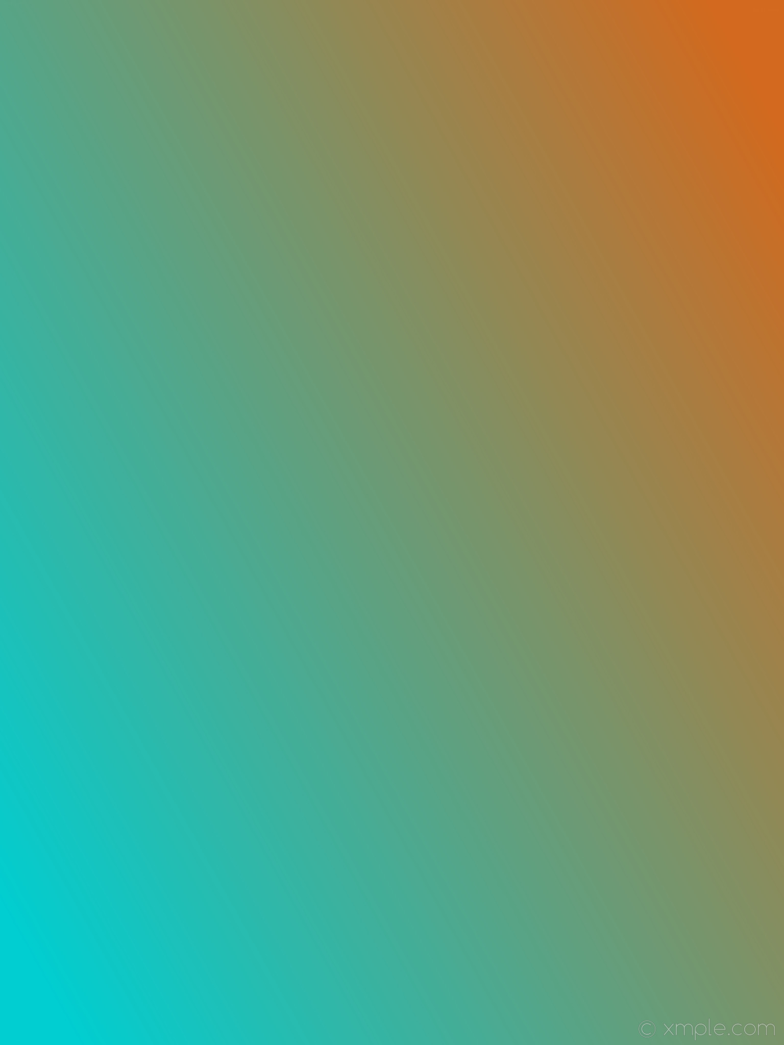 1536x2048 wallpaper gradient linear brown blue dark turquoise chocolate #00ced1  #d2691e 225Â°