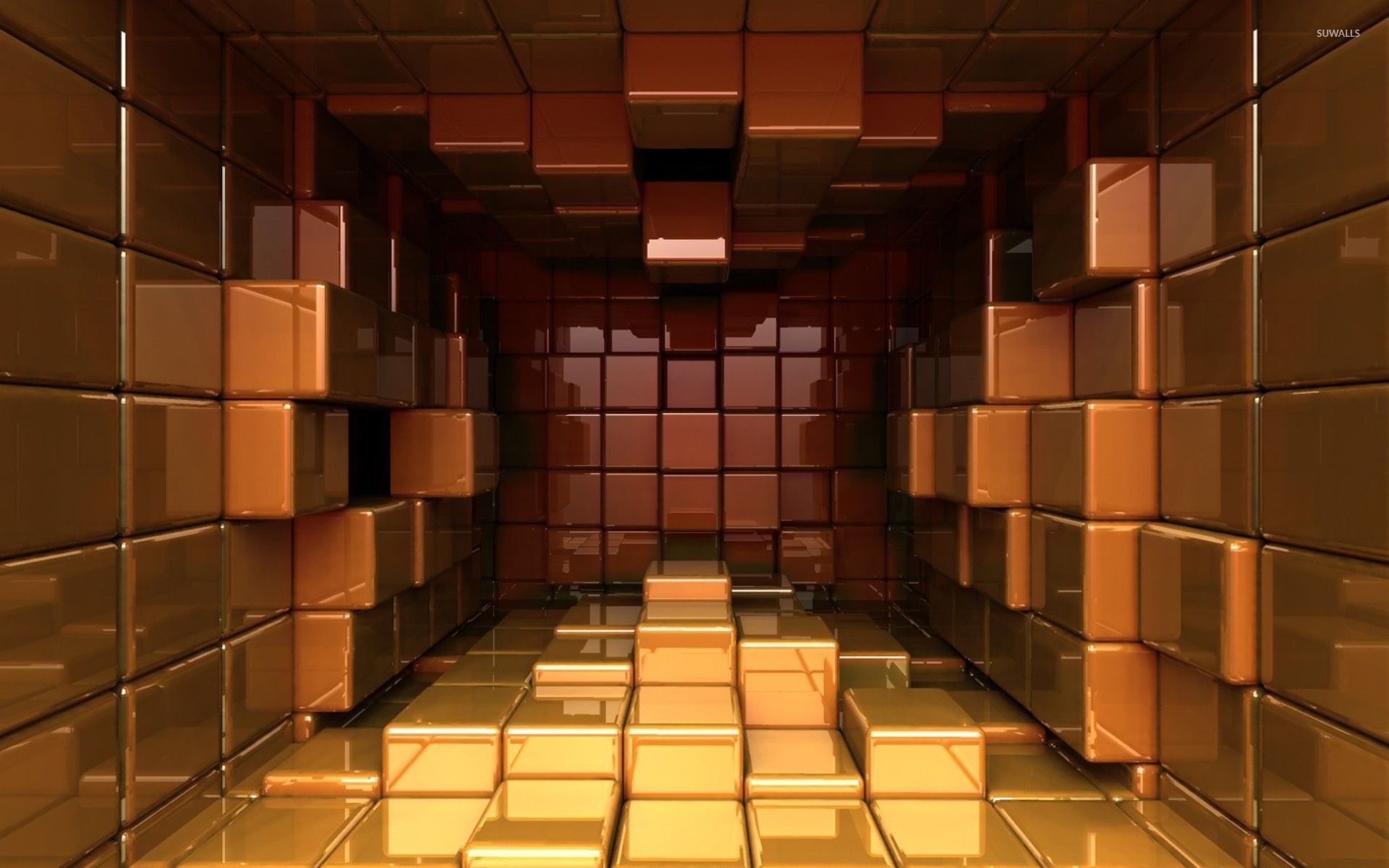 1920x1200 Red and golden cubes wallpaper  jpg