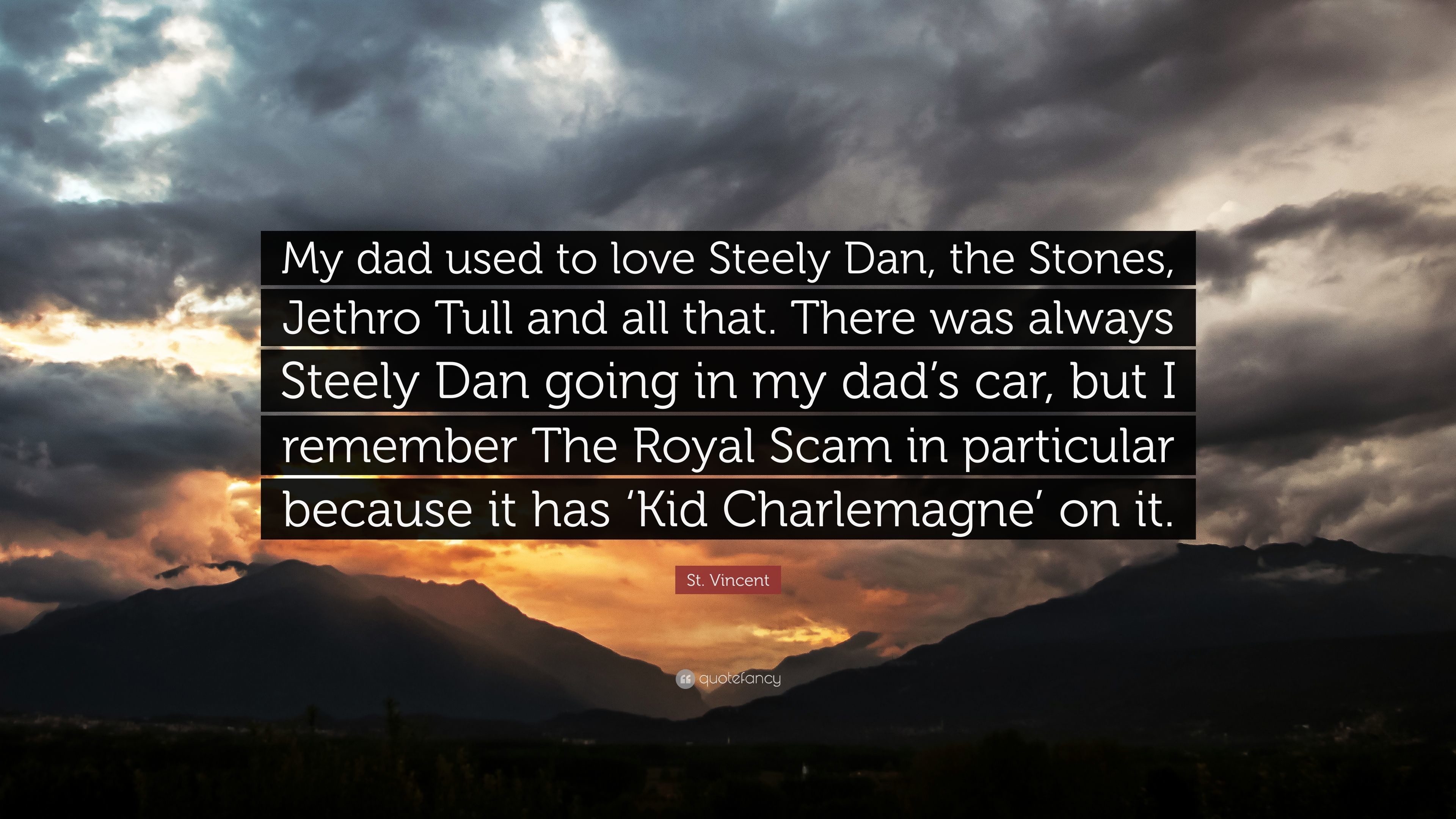 3840x2160 St. Vincent Quote: “My dad used to love Steely Dan, the Stones