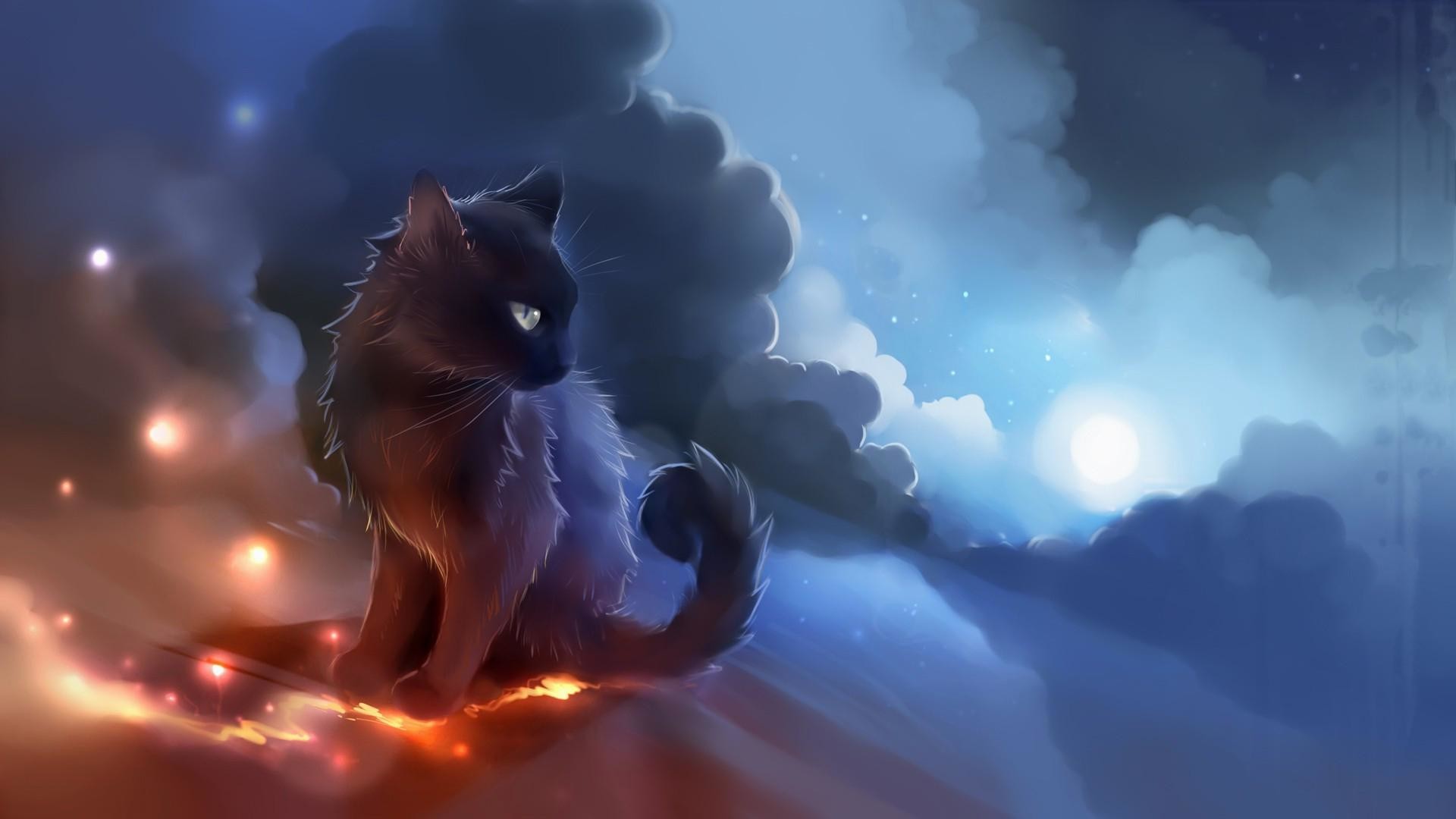 1920x1080 wallpaper.wiki-Picture-of-Anime-Cat-PIC-WPC0012473
