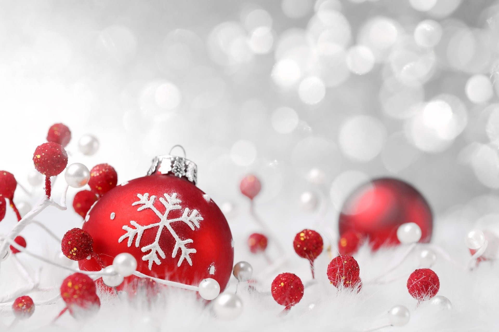 1920x1280 new year christmas ball red snowflake toys christmas christmas scenery  bokeh holidays winter