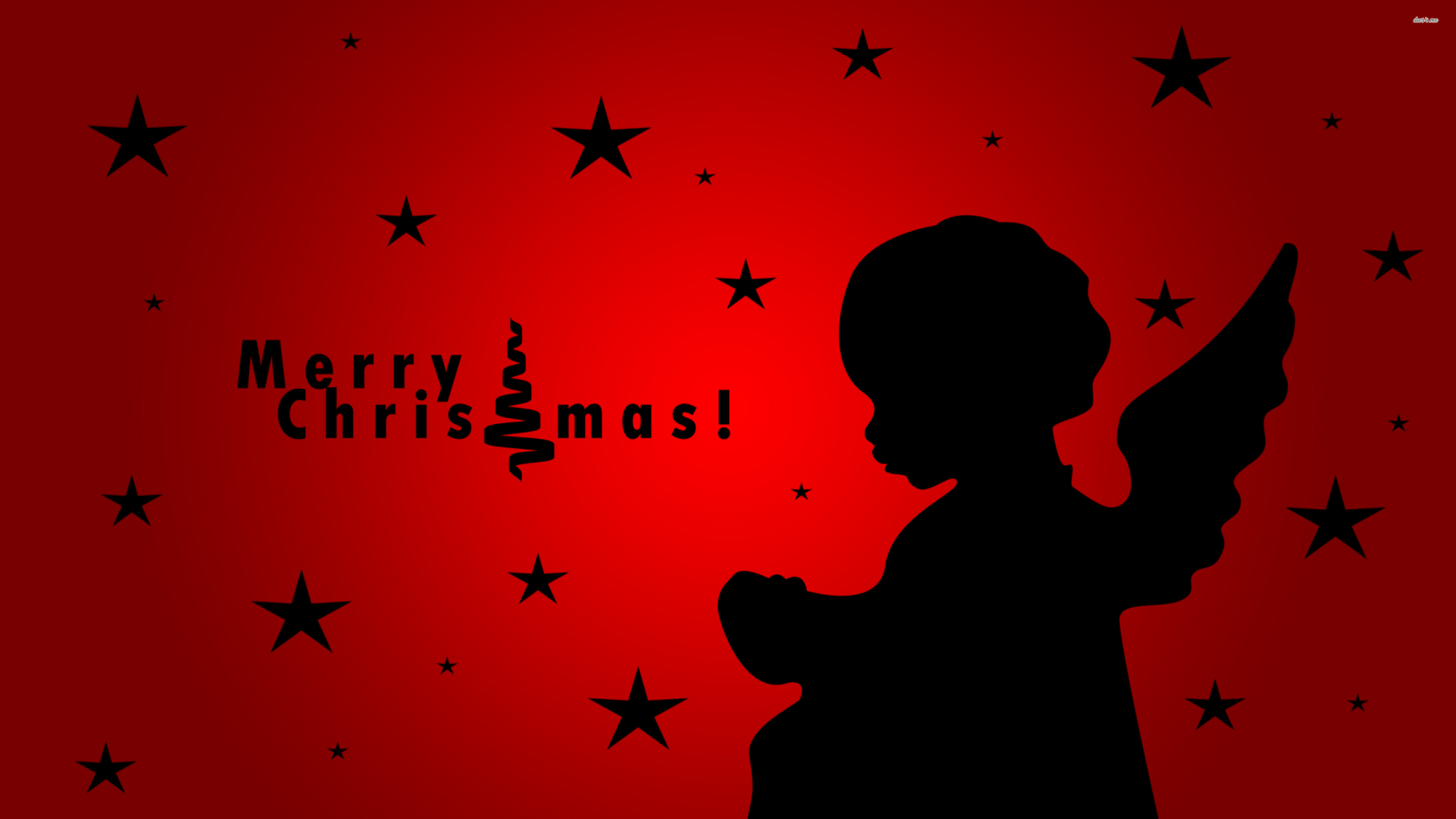3840x2160 ... Christmas angel silhouette wallpaper  ...