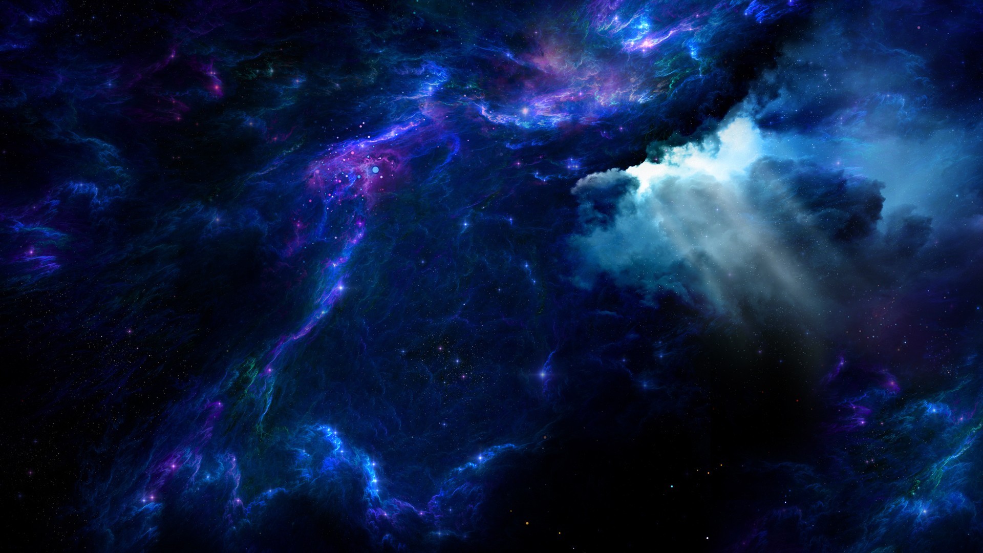 1920x1080 Download Wallpaper Very beautiful dark blue space nebula - 