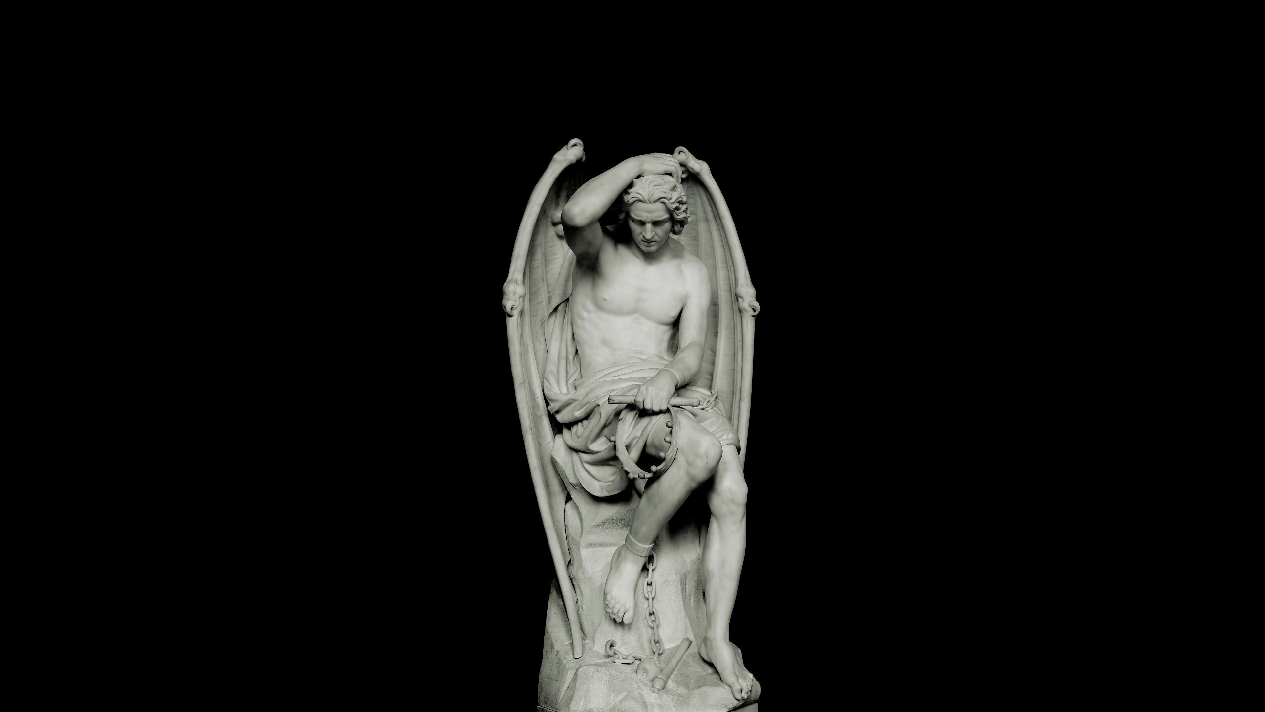 2560x1440 "Lucifer" : A sculpture made by Guillaume Geefs - It looked like it belonged