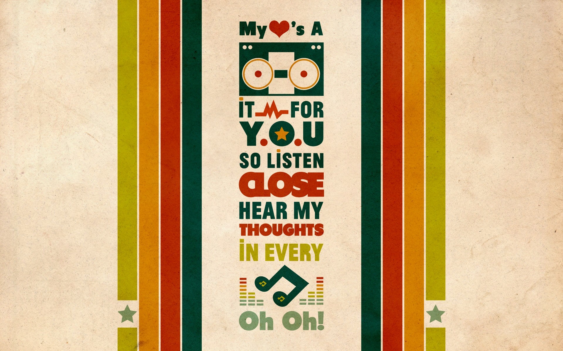 1920x1200 Minimalistic text retro typography stereo lyrics stripes musical notes  wallpaper |  | 209601 | WallpaperUP