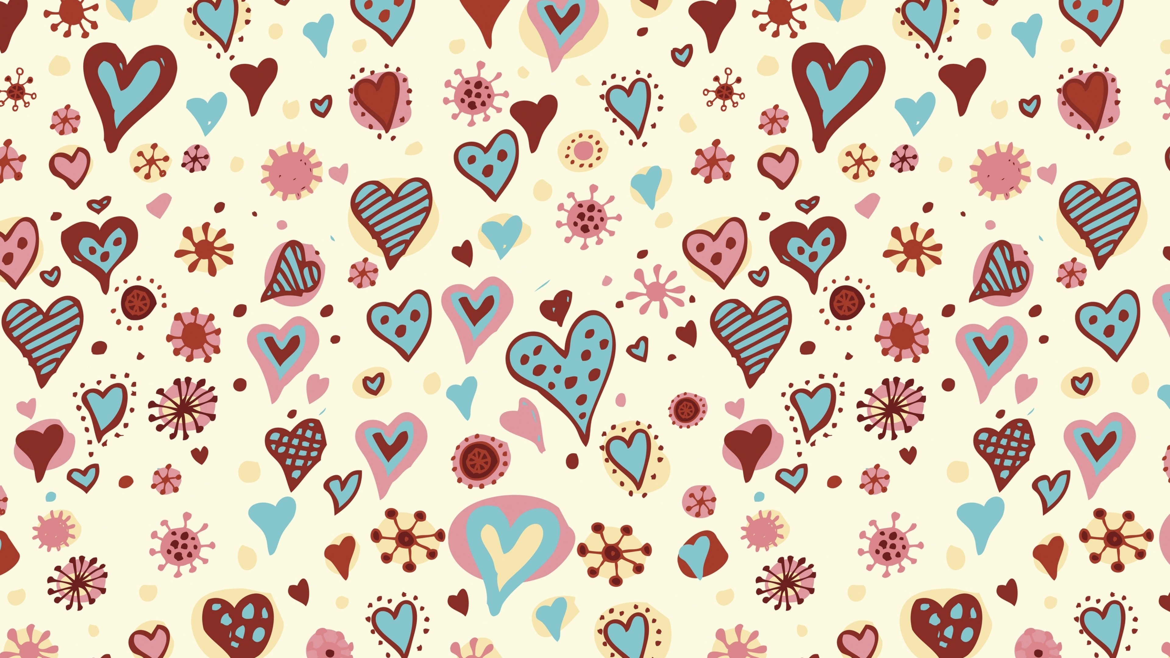 3840x2160  Wallpaper holiday, hearts, backgrounds, valentine