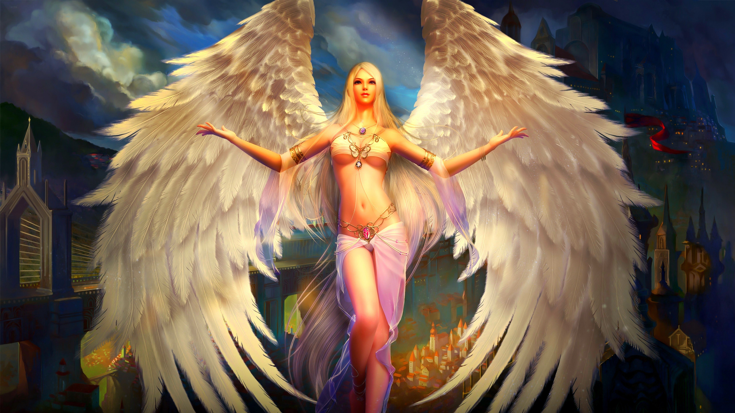 2560x1440 Wallpapers Forsaken World - Shenmo Online Wings Girls Games Angels 