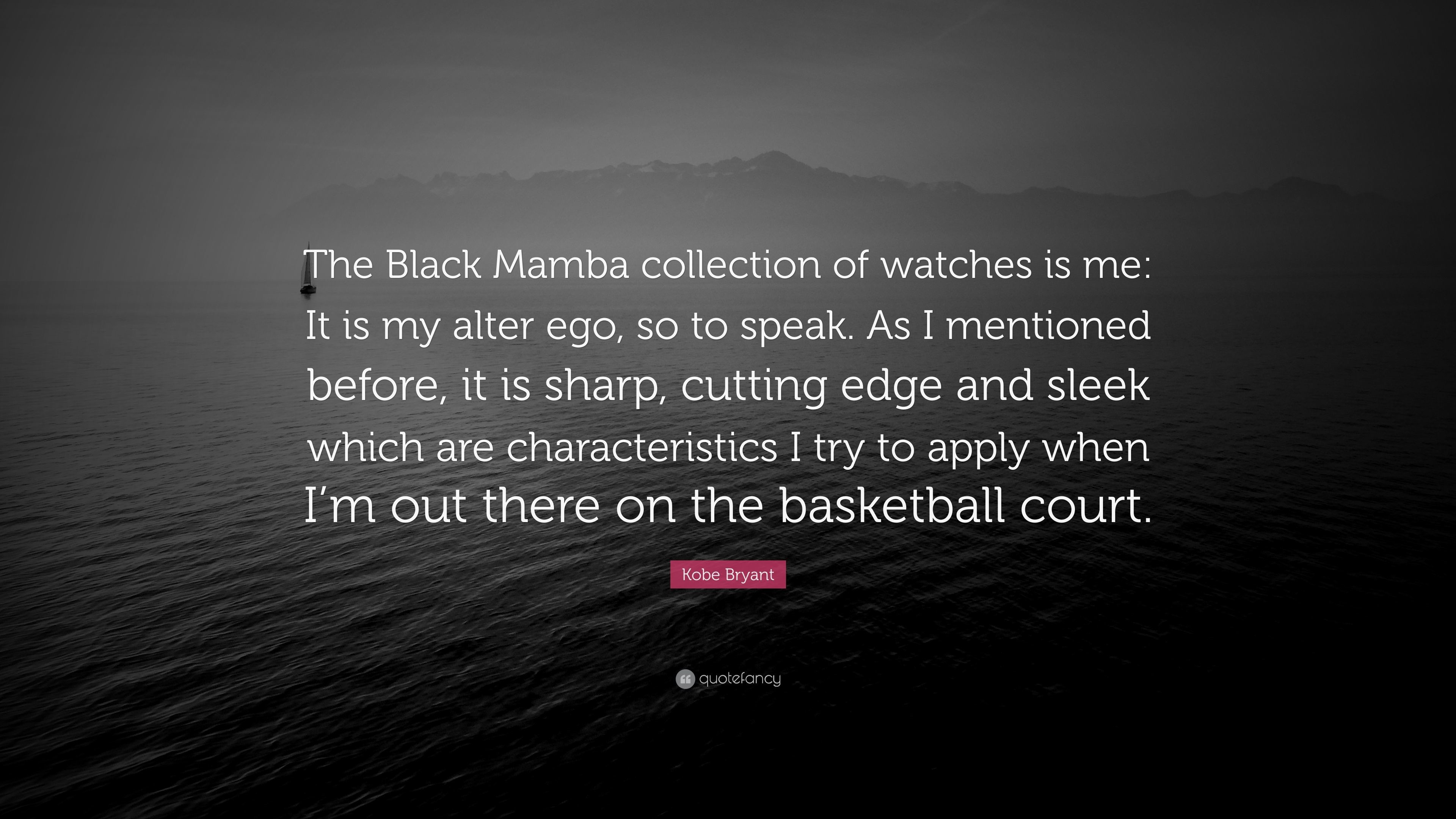 3840x2160 Kobe Bryant Quote: “The Black Mamba collection of watches is me: It is