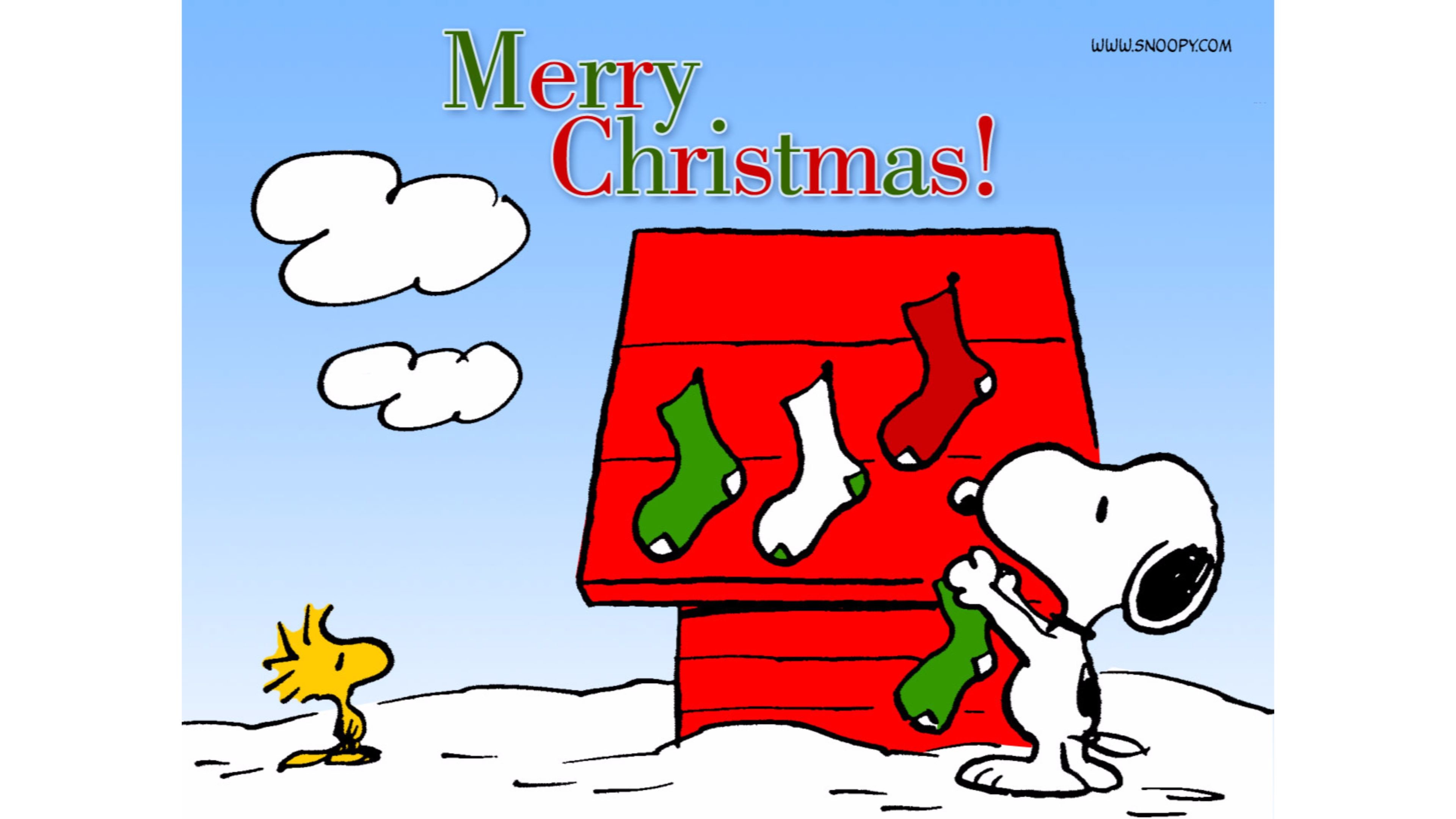 3840x2160 Snoopy 2016 Merry Christmas 4K Wallpaper