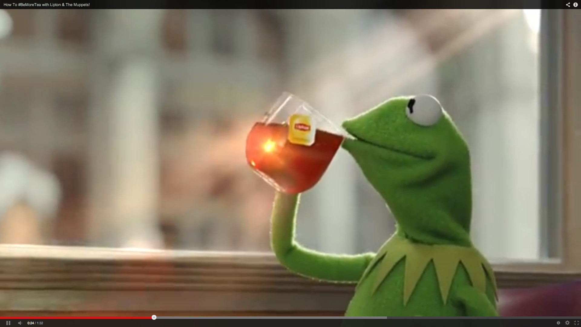 1920x1080 Kermit the Frog casually sipping on some tea