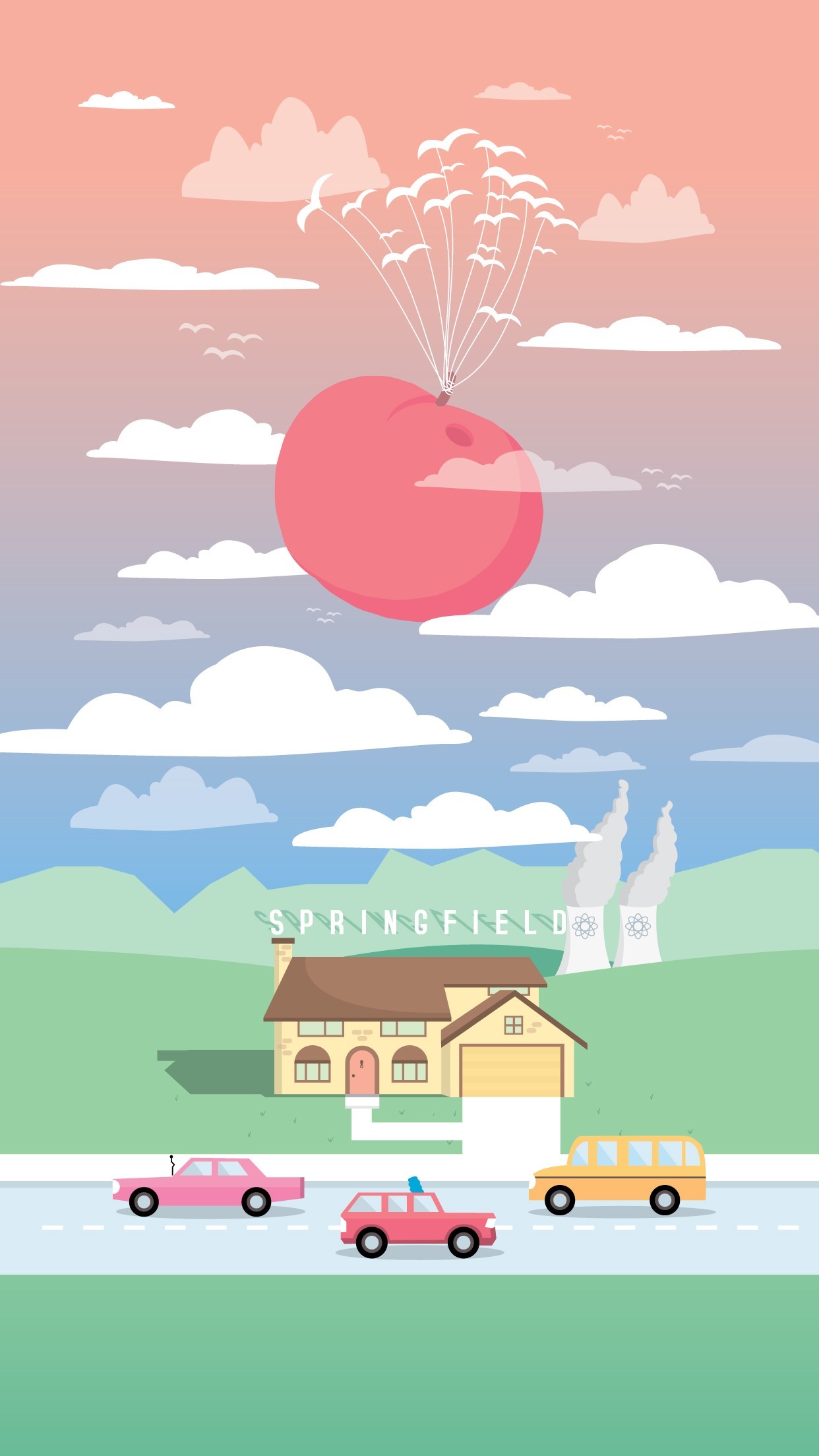 1242x2208 The Simpsons and the Giant Peach by Milli-Jane