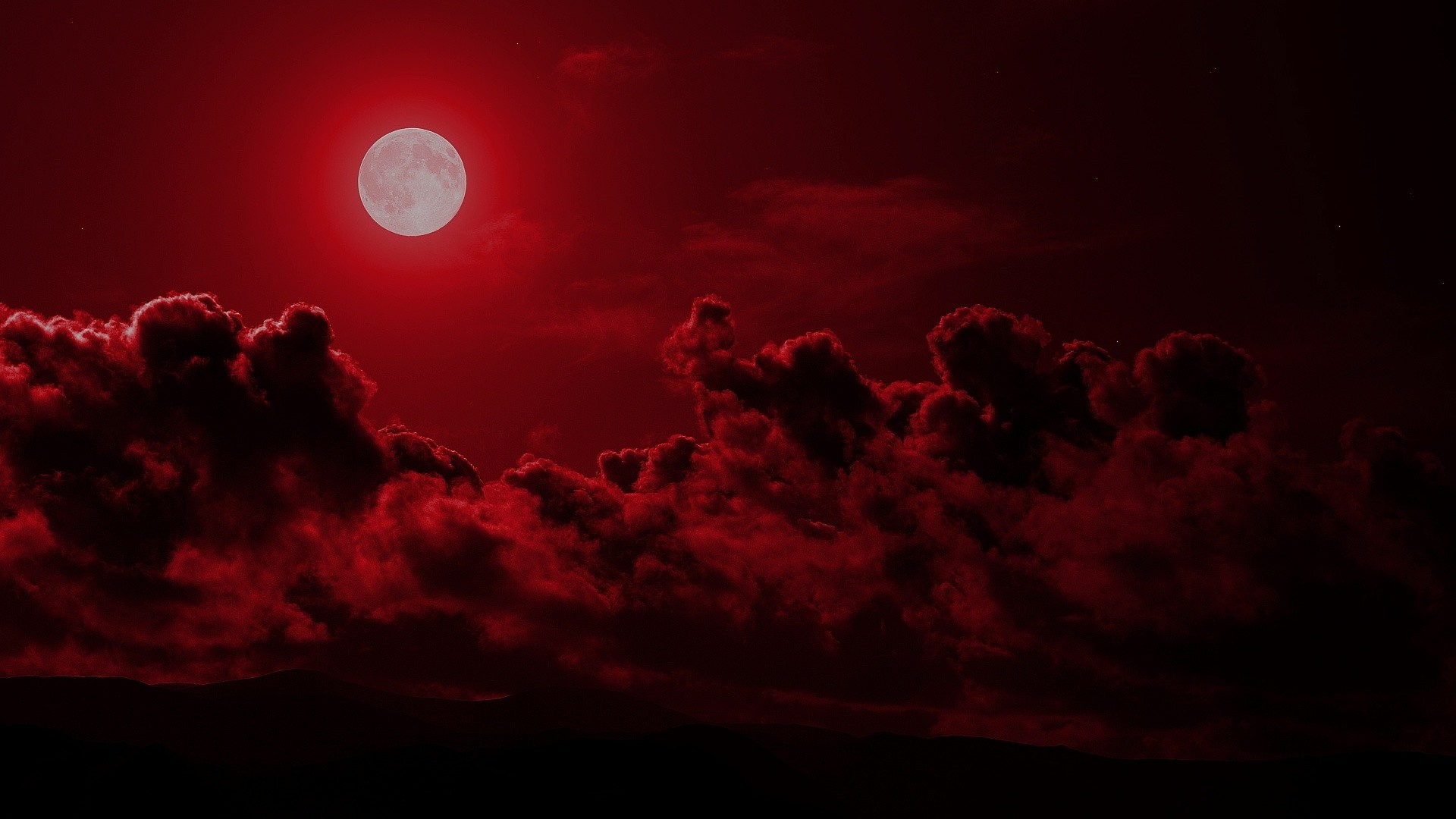 1920x1080 Cool Red Moon Wallpaper.