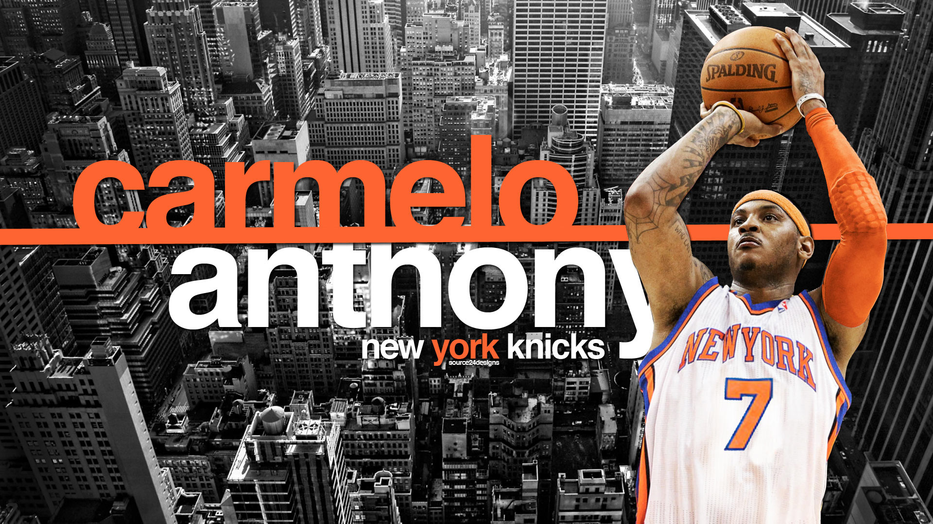 1920x1080 Carmelo Anthony Wallpaper – In New York Knicks Jersey, Fighting for .