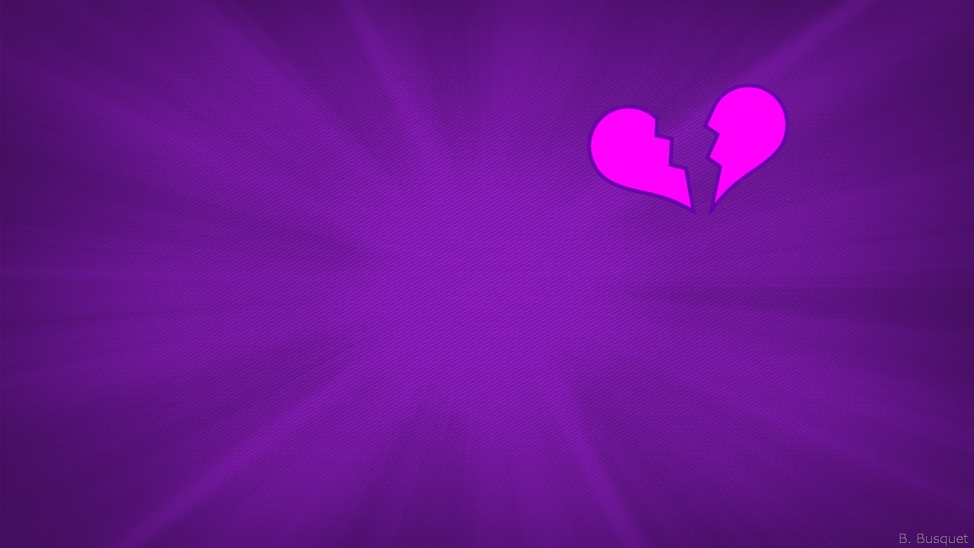 1920x1080 Purple wallpaper with broken heart