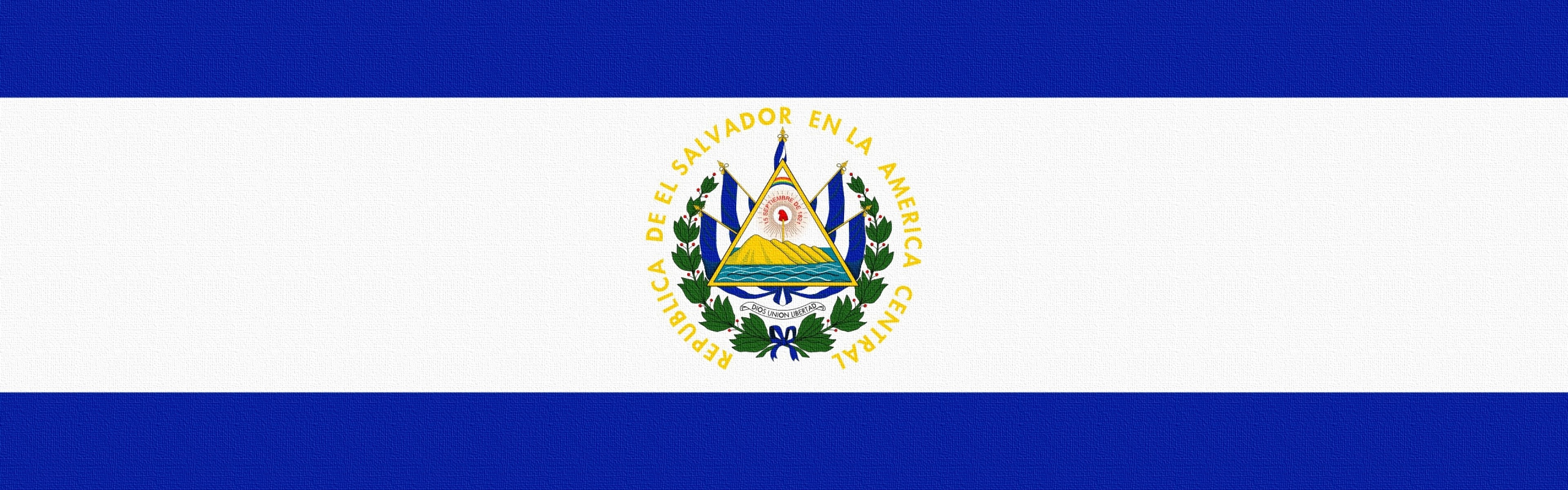 3840x1200  Wallpaper flag, el salvador, lines, symbols