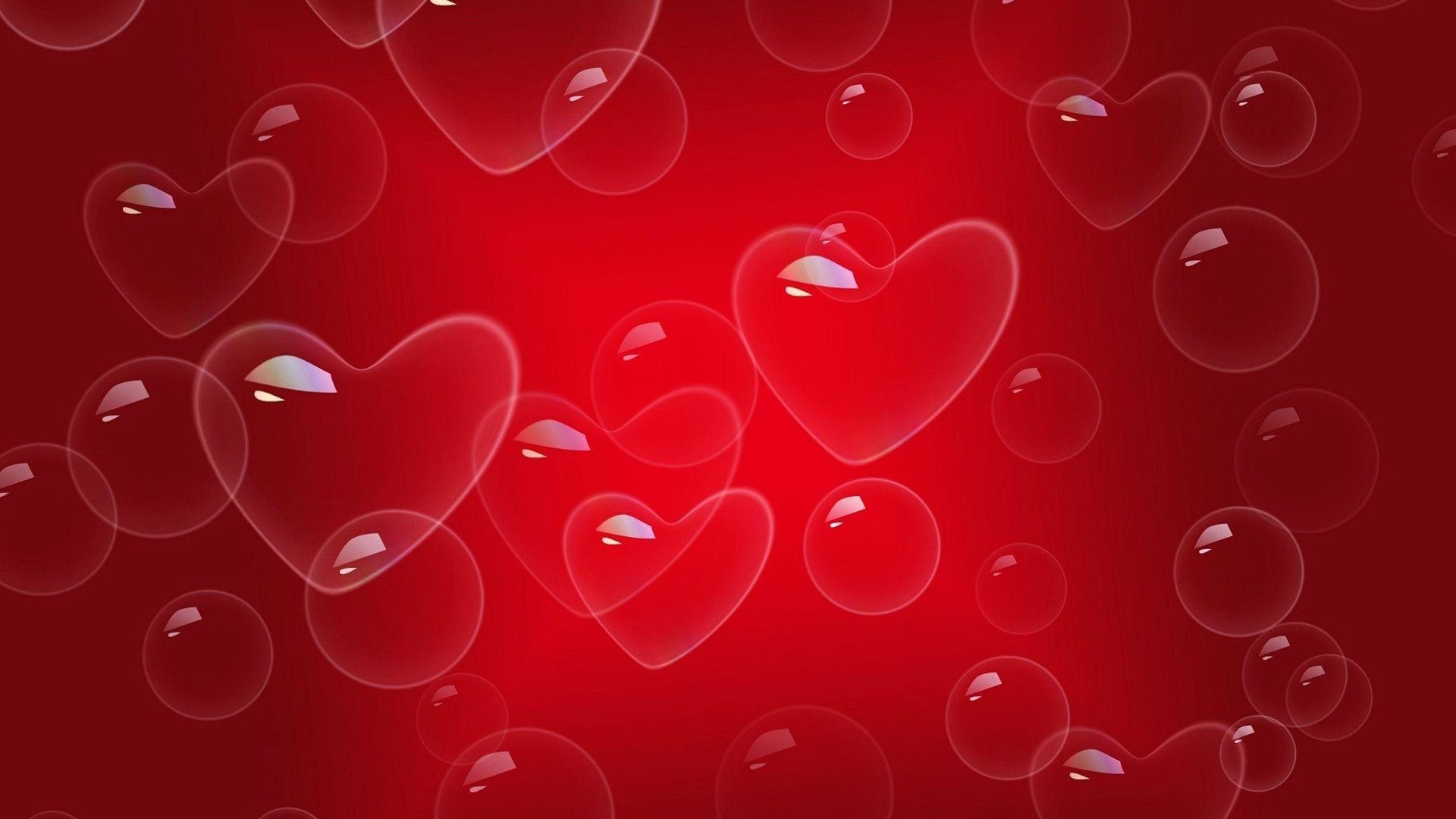 1920x1080  Love Heart Bubbles Red Background Images | HD Wallpapers Images