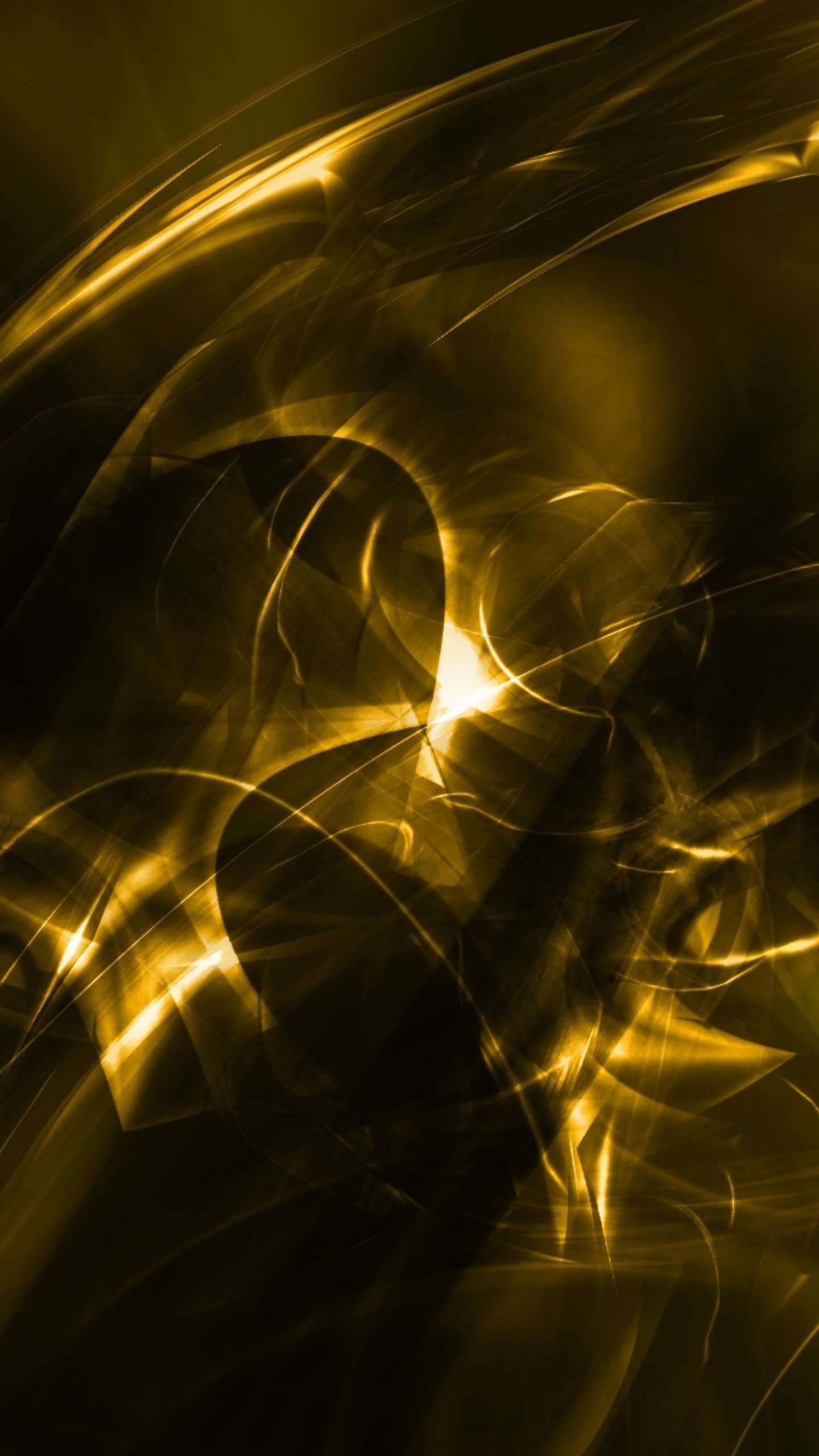 1440x2560  Wallpaper fractal, smoke, yellow, light