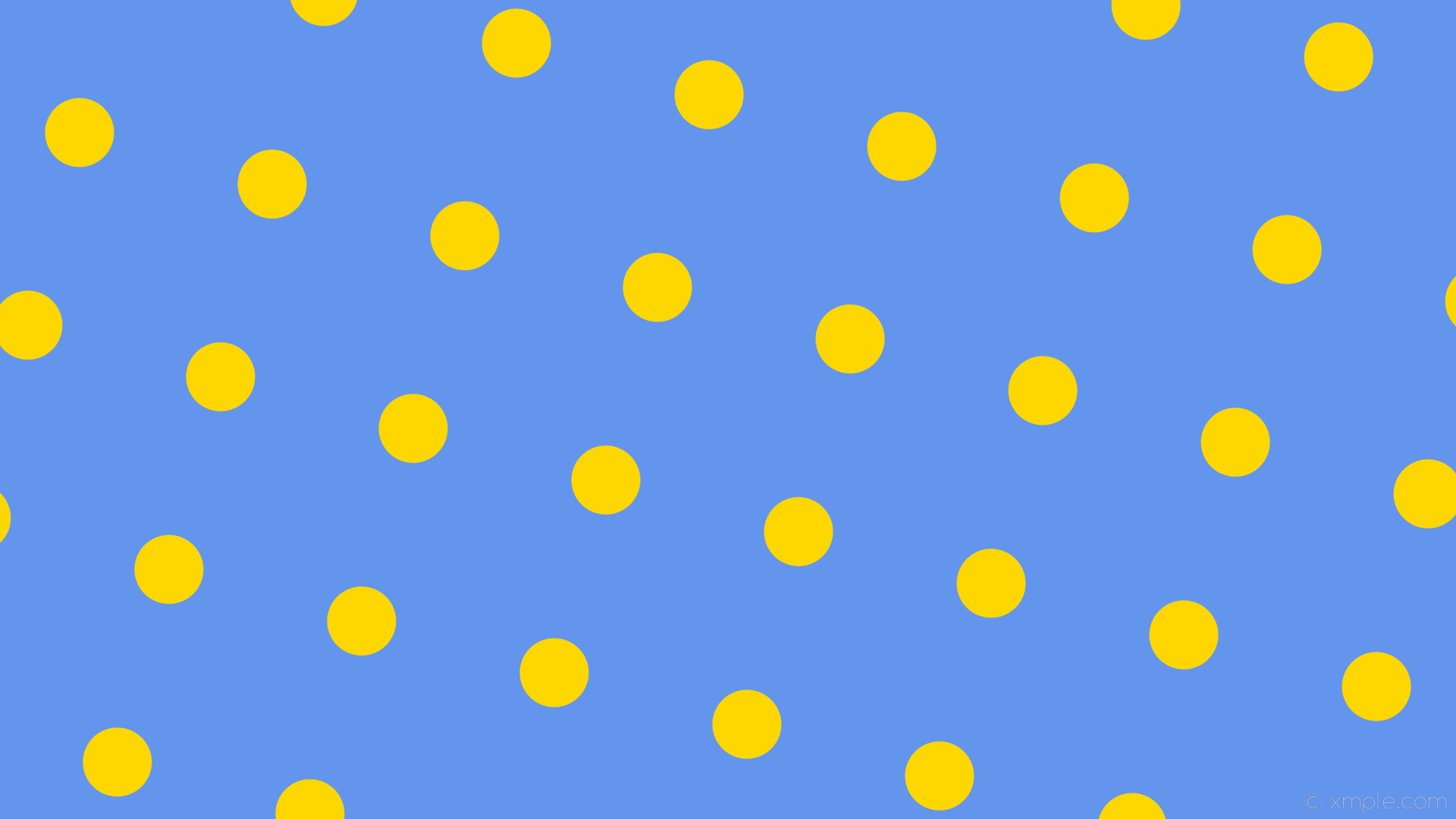 1920x1080 wallpaper blue dots yellow polka spots cornflower blue gold #6495ed #ffd700  165Â° 91px