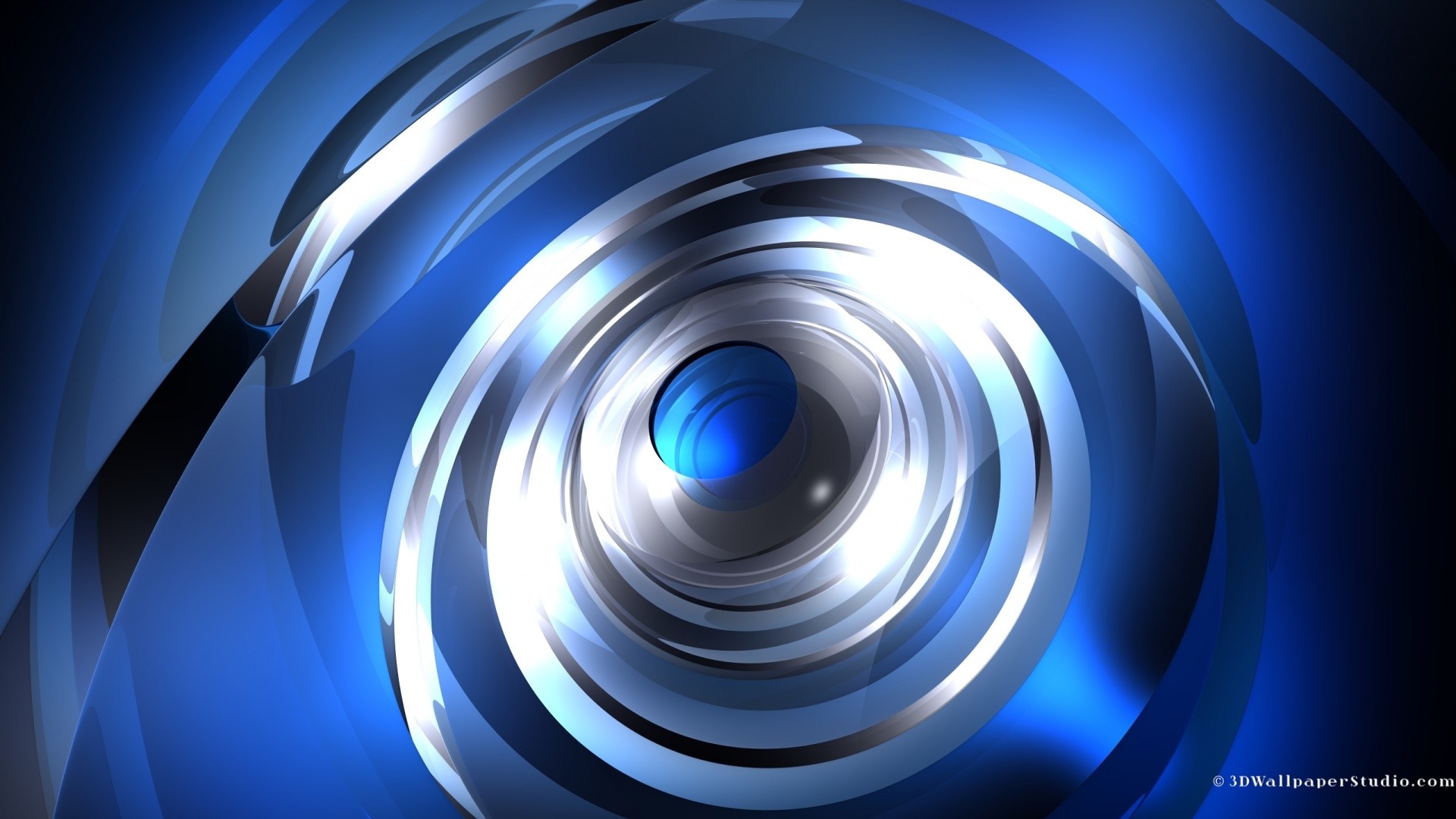 1920x1080 3D Wallpaper: Moving blue 3d abstract 1920 x 1080