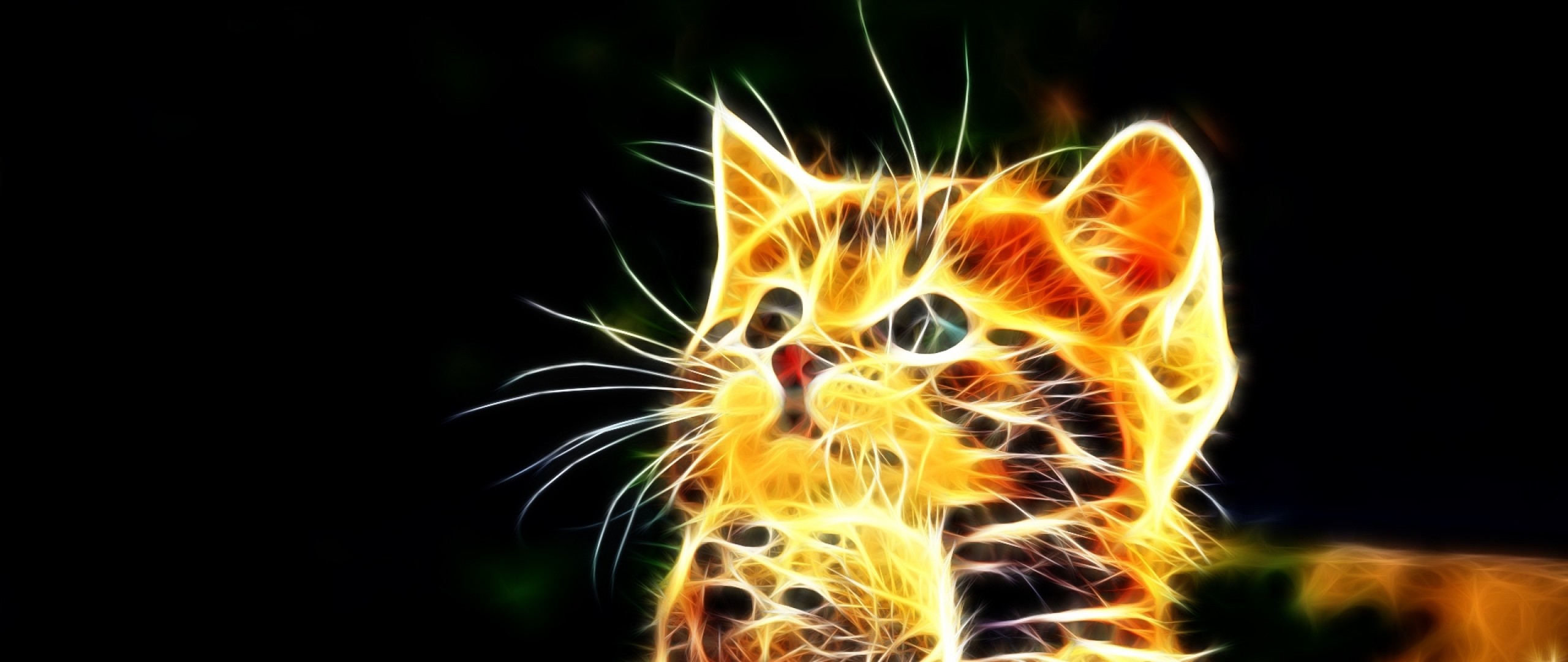 2560x1080  Wallpaper kitty, furry, paws, cute, abstract