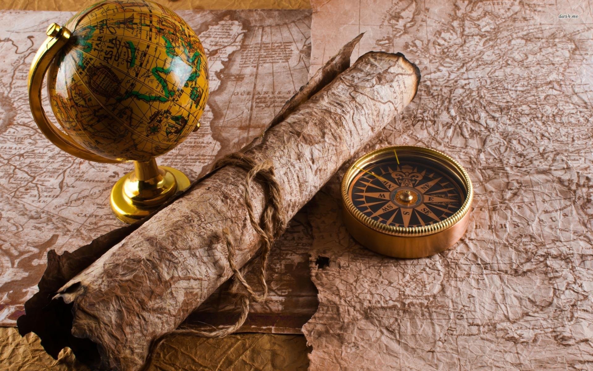 1920x1200 Compass And Old Maps Wallpaper ...