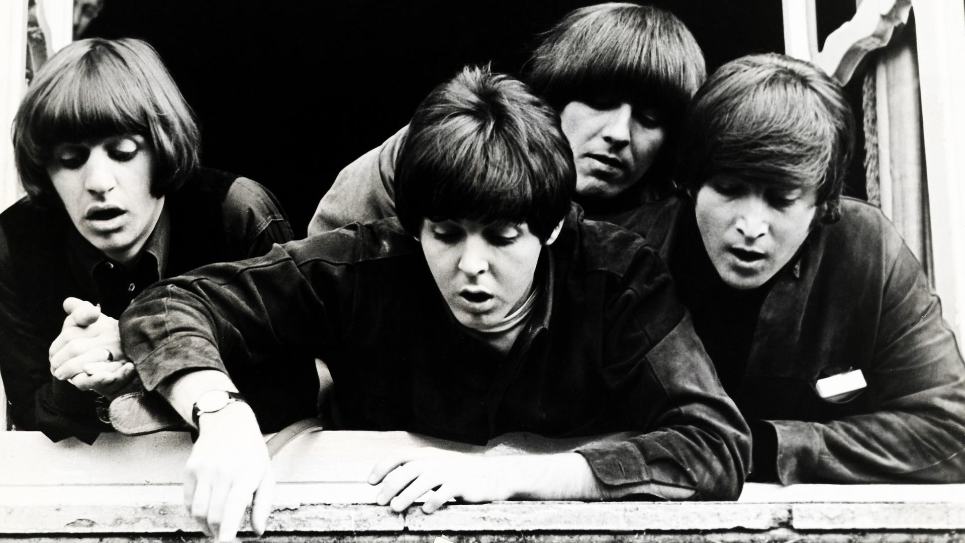 1920x1080 The Beatles Monochrome Paul McCartney John Lennon George Harrison Ringo  Starr