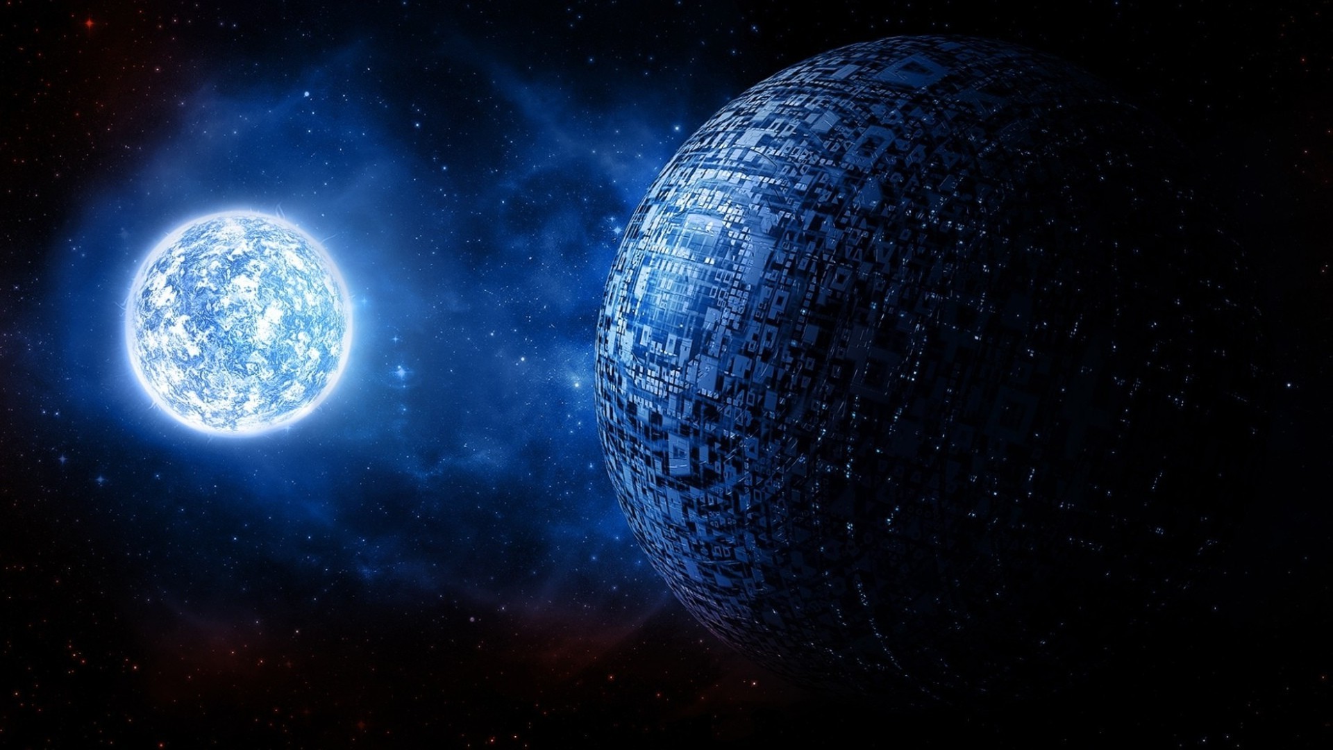 1920x1080 digital Art, Sphere, Ball, 3D, Space, Universe, Planet, Stars, Glowing,  Science Fiction Wallpapers HD / Desktop and Mobile Backgrounds